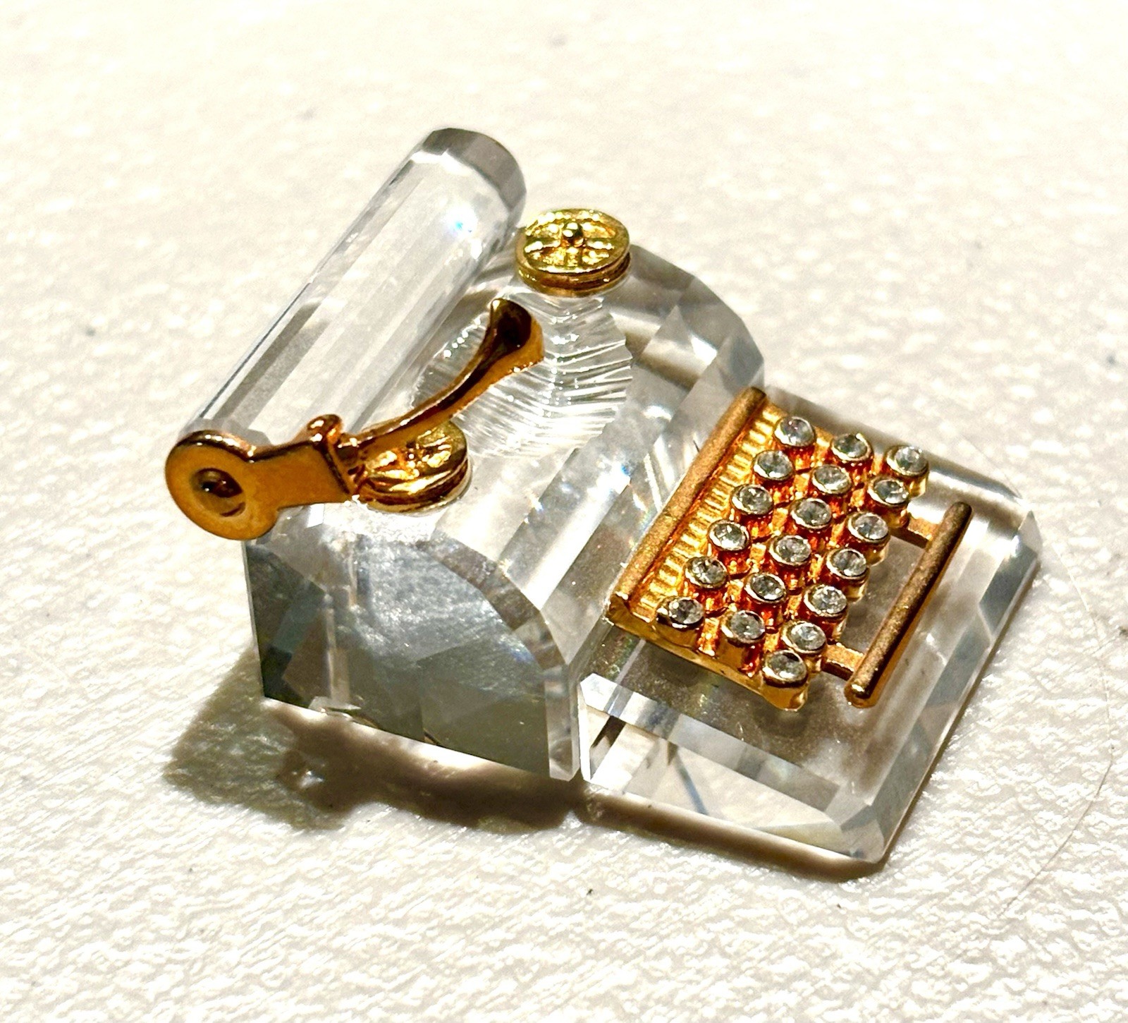 Swarovski Crystal Memories Typewriter faceted crystal w 18k gold-plated metal