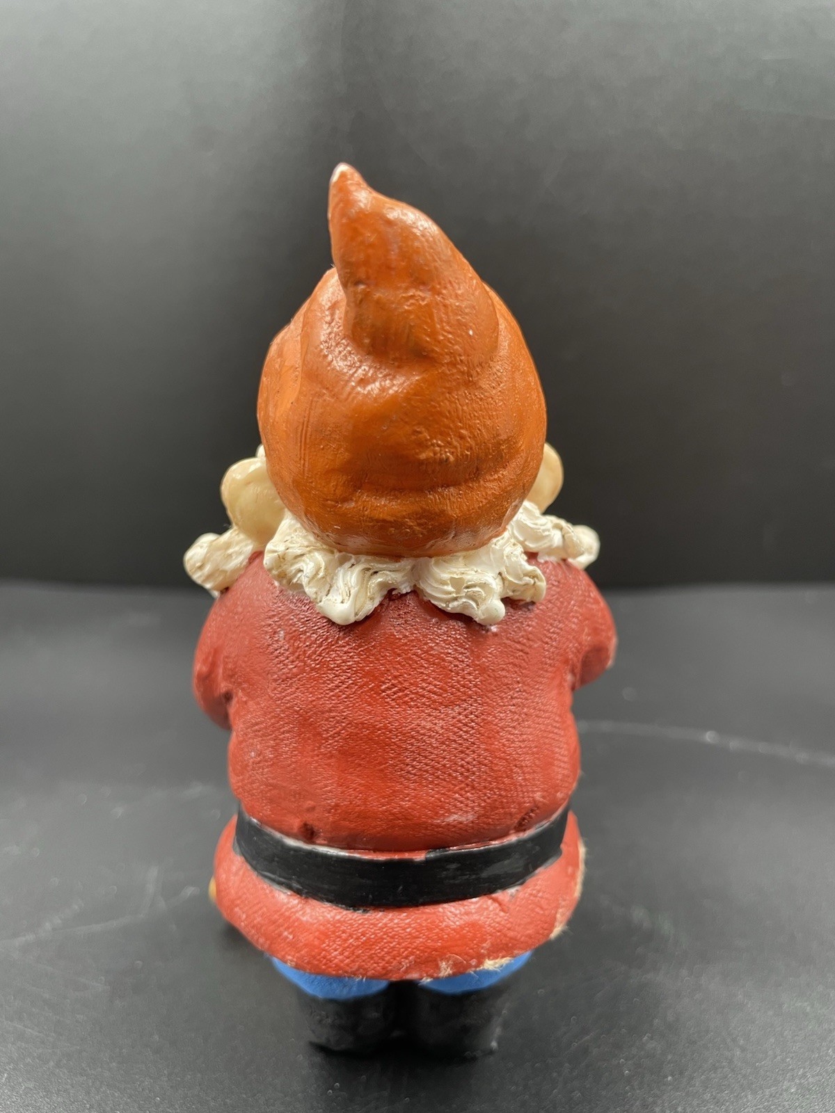 OOAK Mini Garden Gnome Dwarf Sweeping Happy Smiling Resin 4.5” Multicoloured VTG