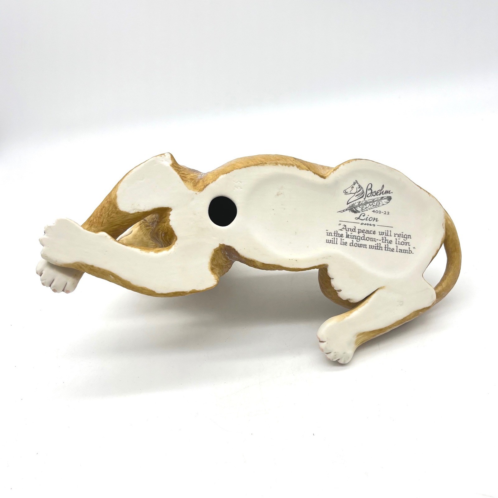 Boehm Porcelain Reclining Lion Figurine 402-22 Peace Will Reign Sculpture 8.5in