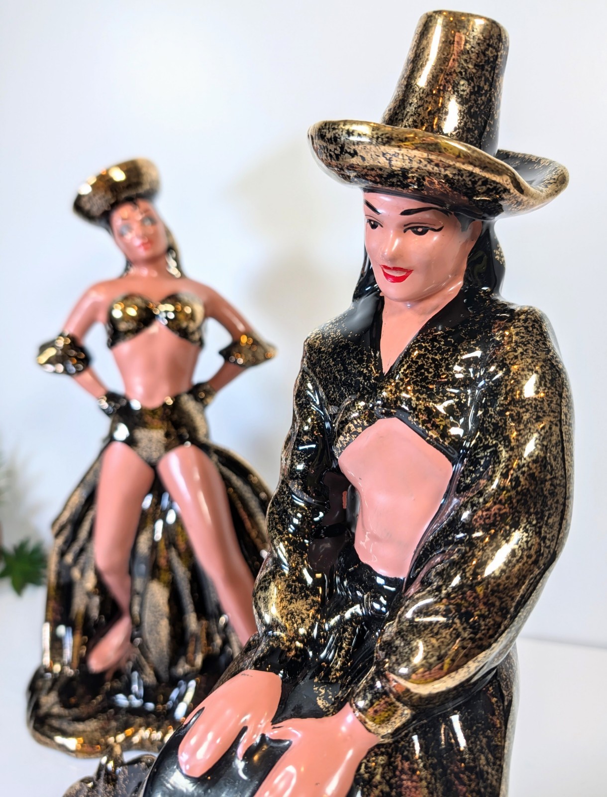 15″ California Art Pottery Bongo Player Dancer Figurine Mid Century Yona Gilner