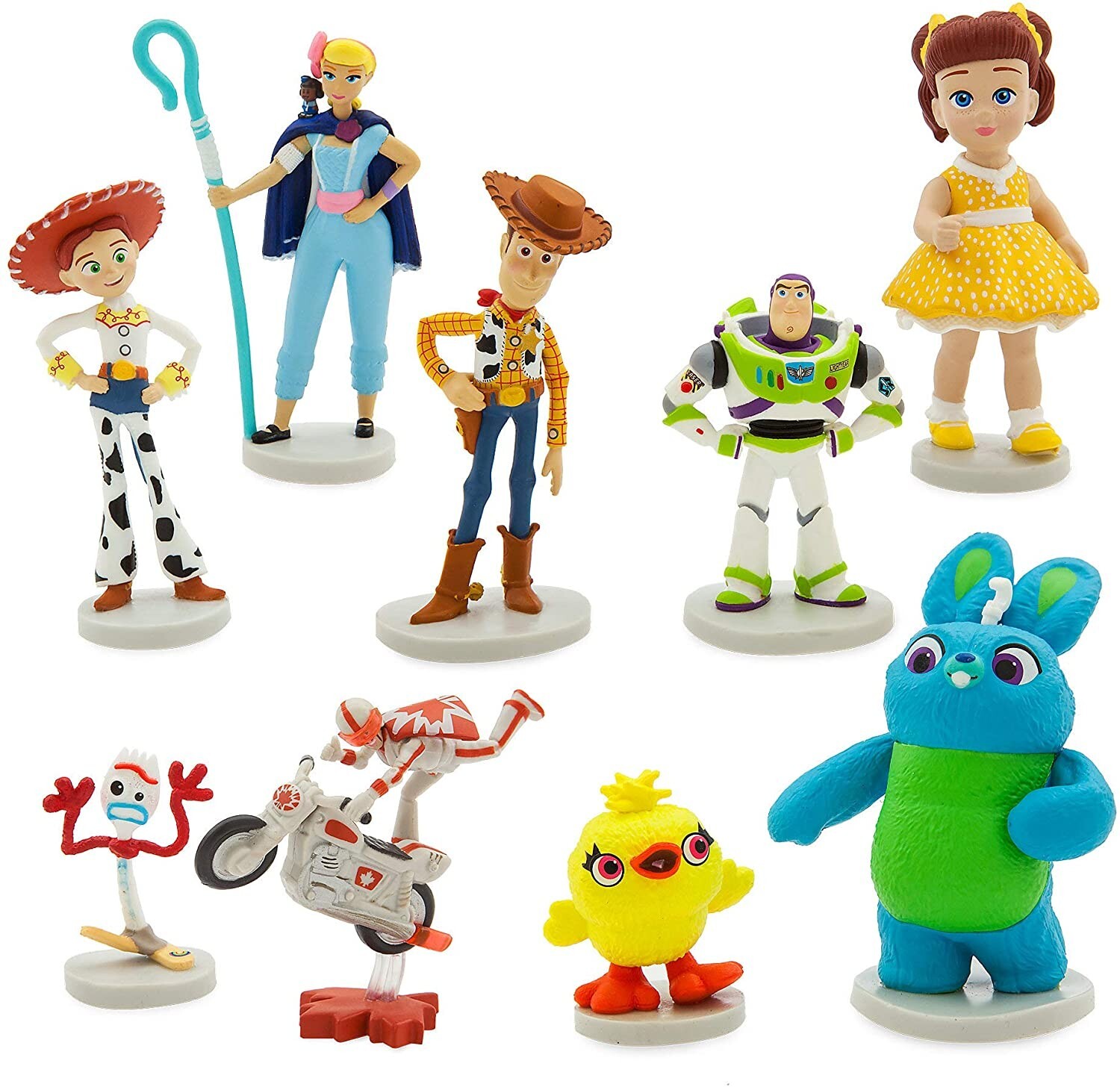 RARE Disney Parks Pixar Toy Story 4 Deluxe Toy Figure Set of 9 Cake Toppers NEW