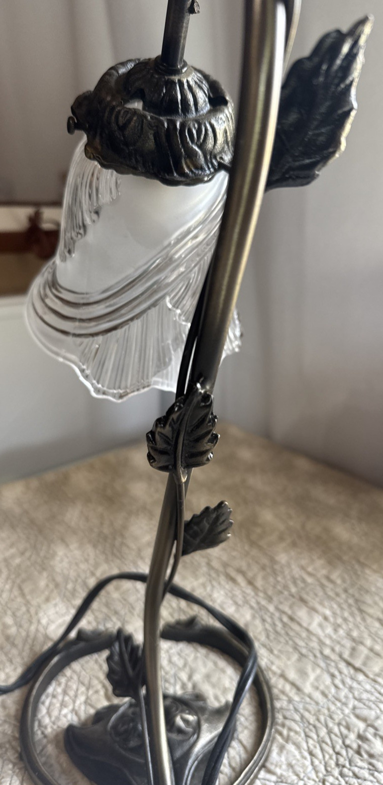 Vintage Brass Gooseneck Tulip Table Lamp Light Andrea by Sadek