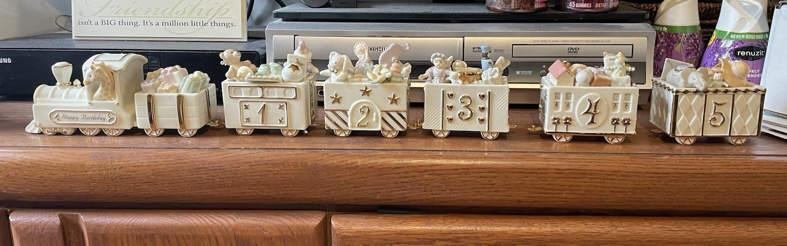 Lenox Happy Birthday Train Locomotive and ages 1-5 train cars