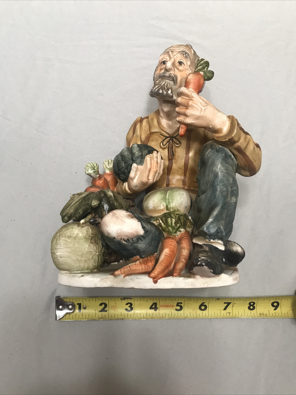 Vintage Norleans Japan Old Man Selling Vegetables Porcelain Figurine