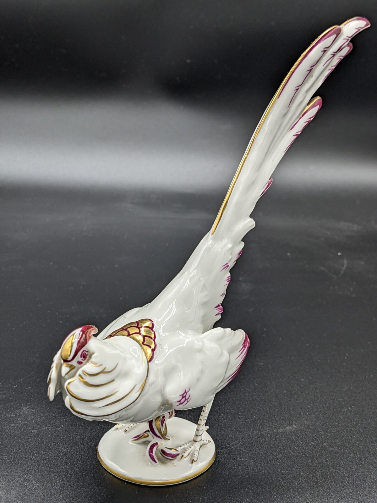 Vintage Augarten Austria Wien Pheasant Porcelain Figurine by Mathilde Jaksch