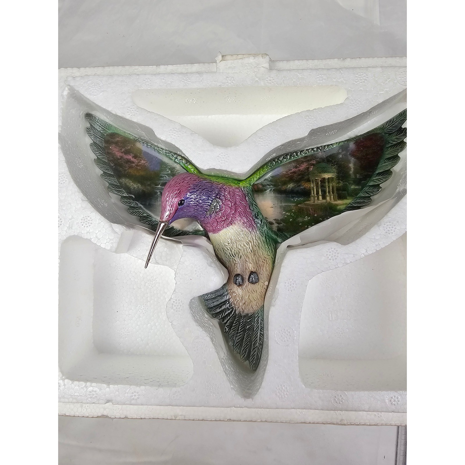 Thomas Kinkade Bradford Exchange Hummingbird Wall Decor Garden of Prayer B9468