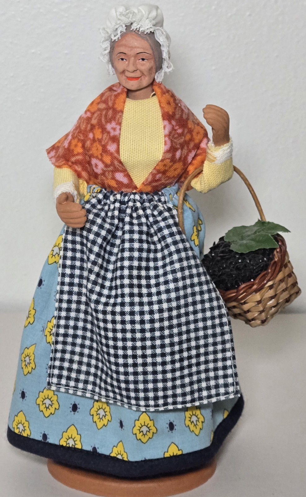 Claude Carbonel Santon De Provence Vintage French Terracotta Woman Figurine