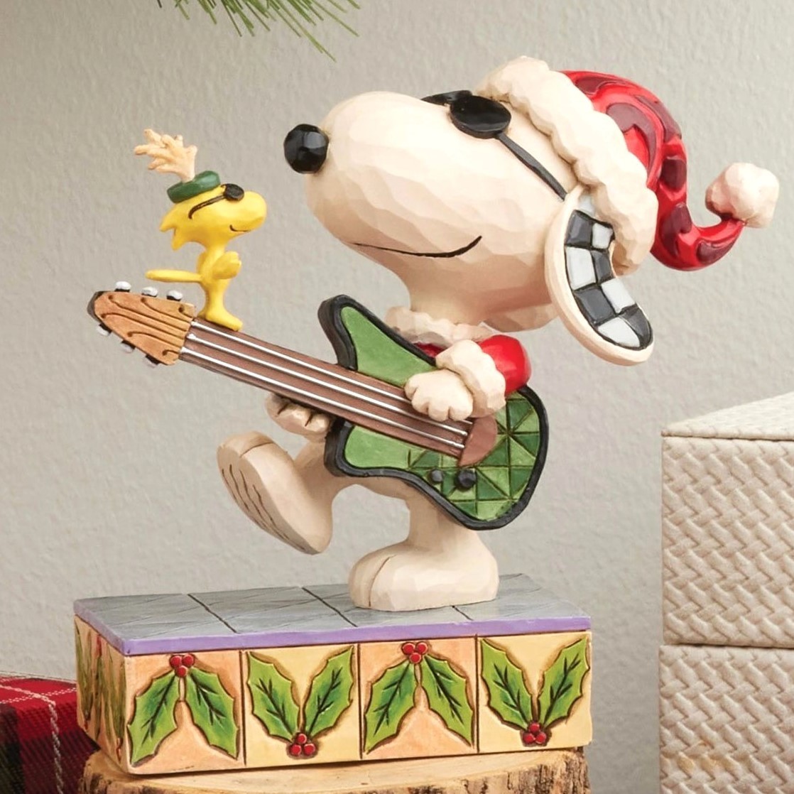 ❦ New JIM SHORE PEANUTS Figurine SNOOPY WOODSTOCK Rock N Roll Guitar Rocker Duo
