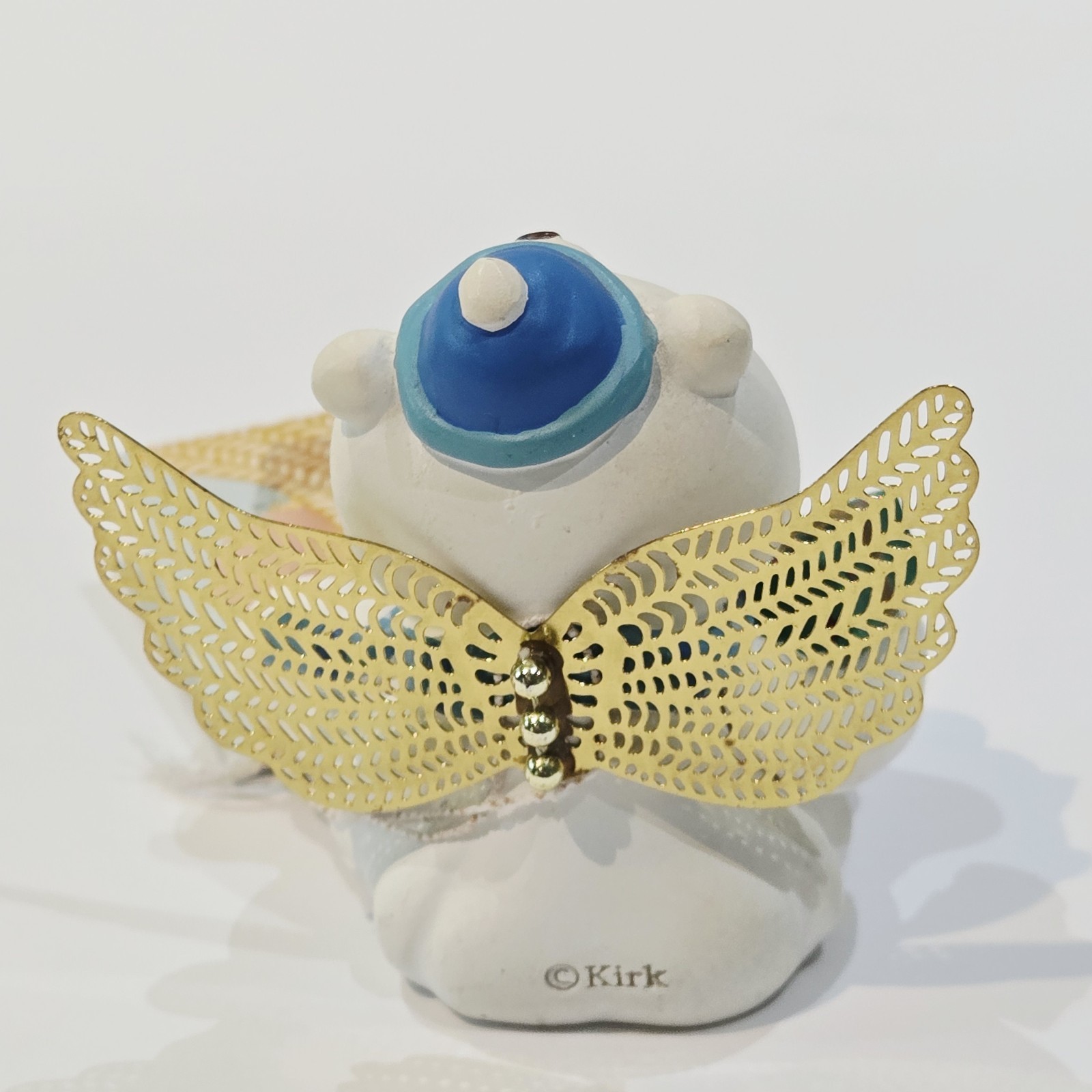 Rare Angel Cheeks with Snowman Gift Christmas 33286 Figurine Kirk’s Kritters