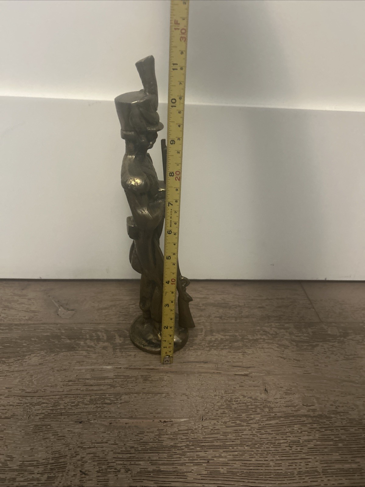 Vintage Solid Brass Napoleonic Soldier Figurine 28.5 CM Tall 4.5LBs