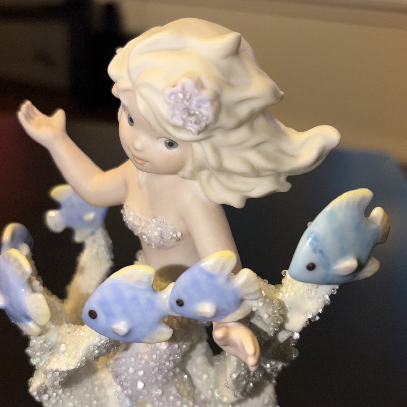 “Delia” Coral Kingdom Mermaid Figurine By Enesco 1995 #920851 Shimmering Stone