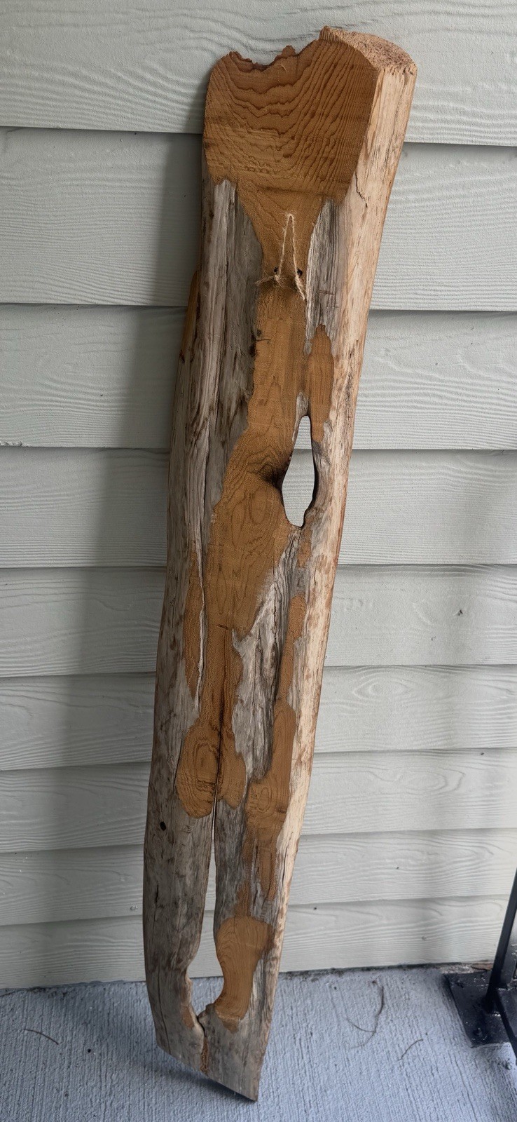 Wood Spirit Carving 1986 Driftwood Folk Art Wizard Signed by Jack Leslin 55”