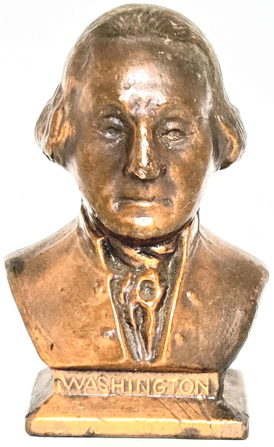 George Washington Miniature Bust Bronze Tone Figurine 2.5” Vintage Americana