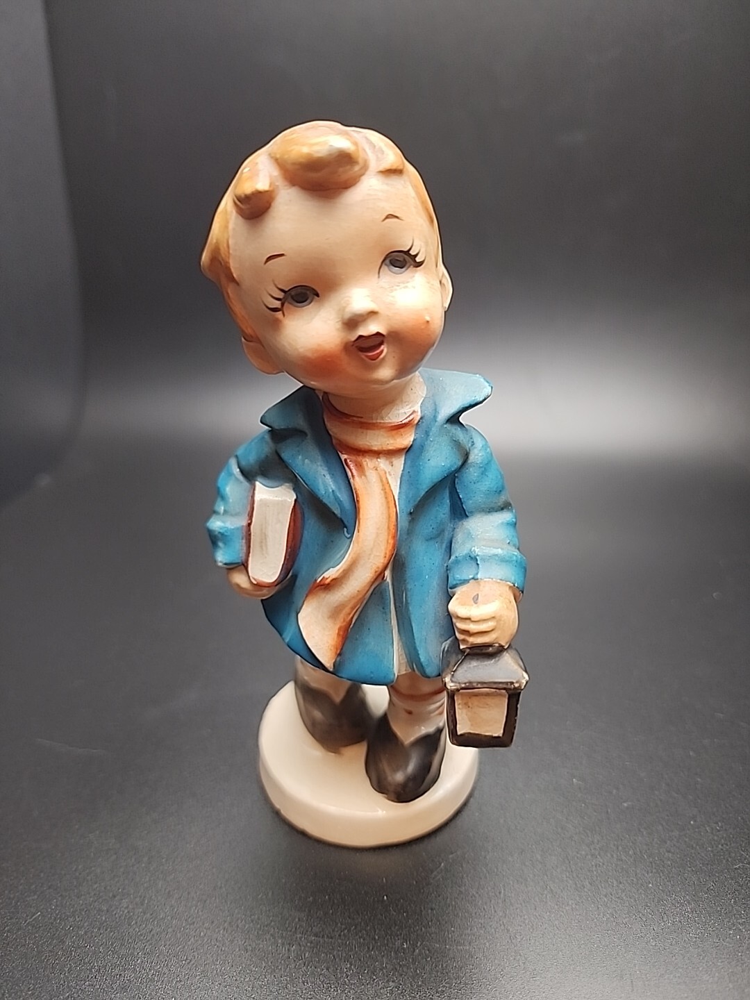 Vintage Ucagco Blonde Girl Carrying Lantern and Book Japan 5 1/2 inches Tall