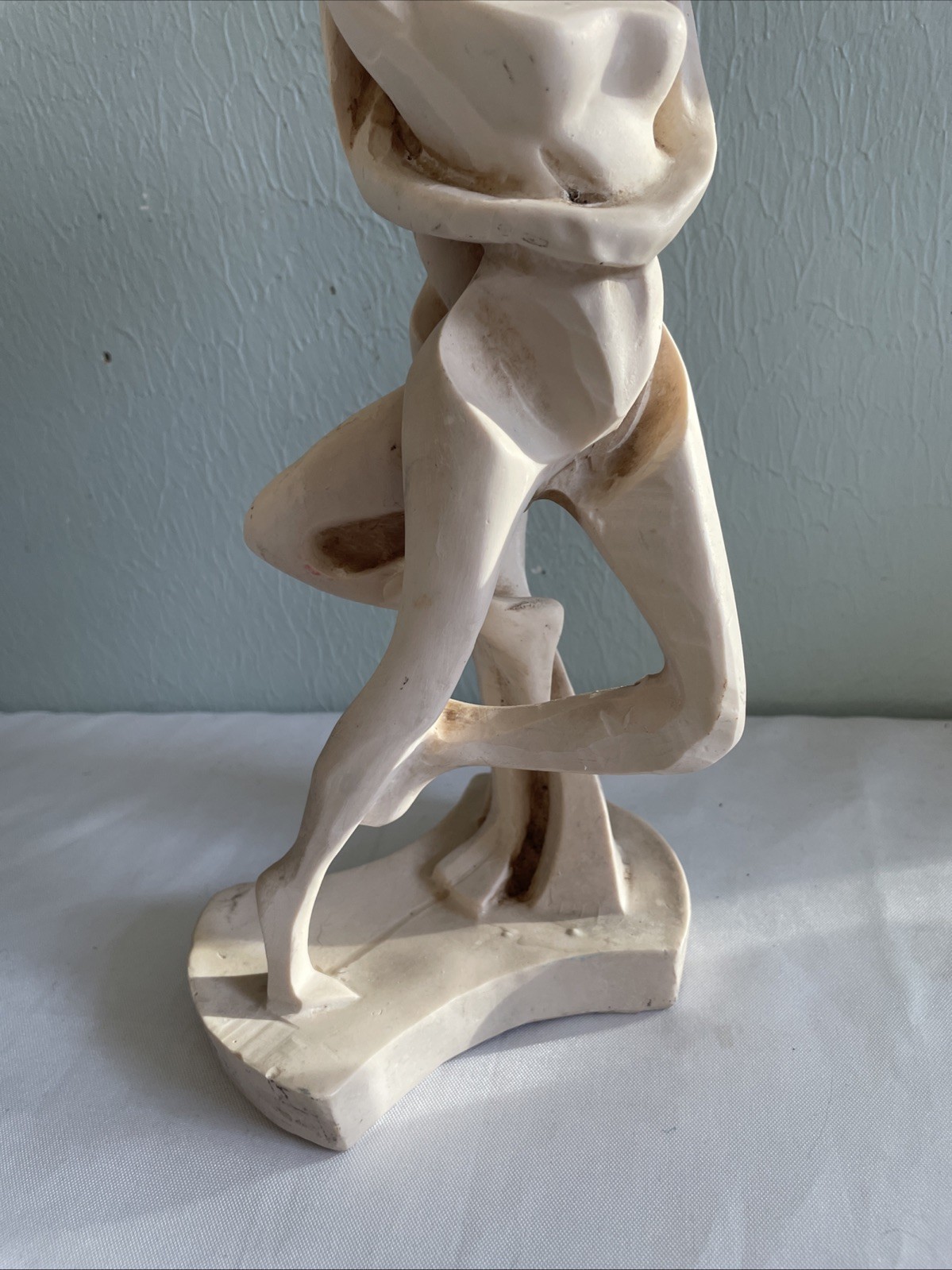 Abstract Art Mexico Nude Dance Couple Embrace Figure Decor Vintage Sculpture 14”