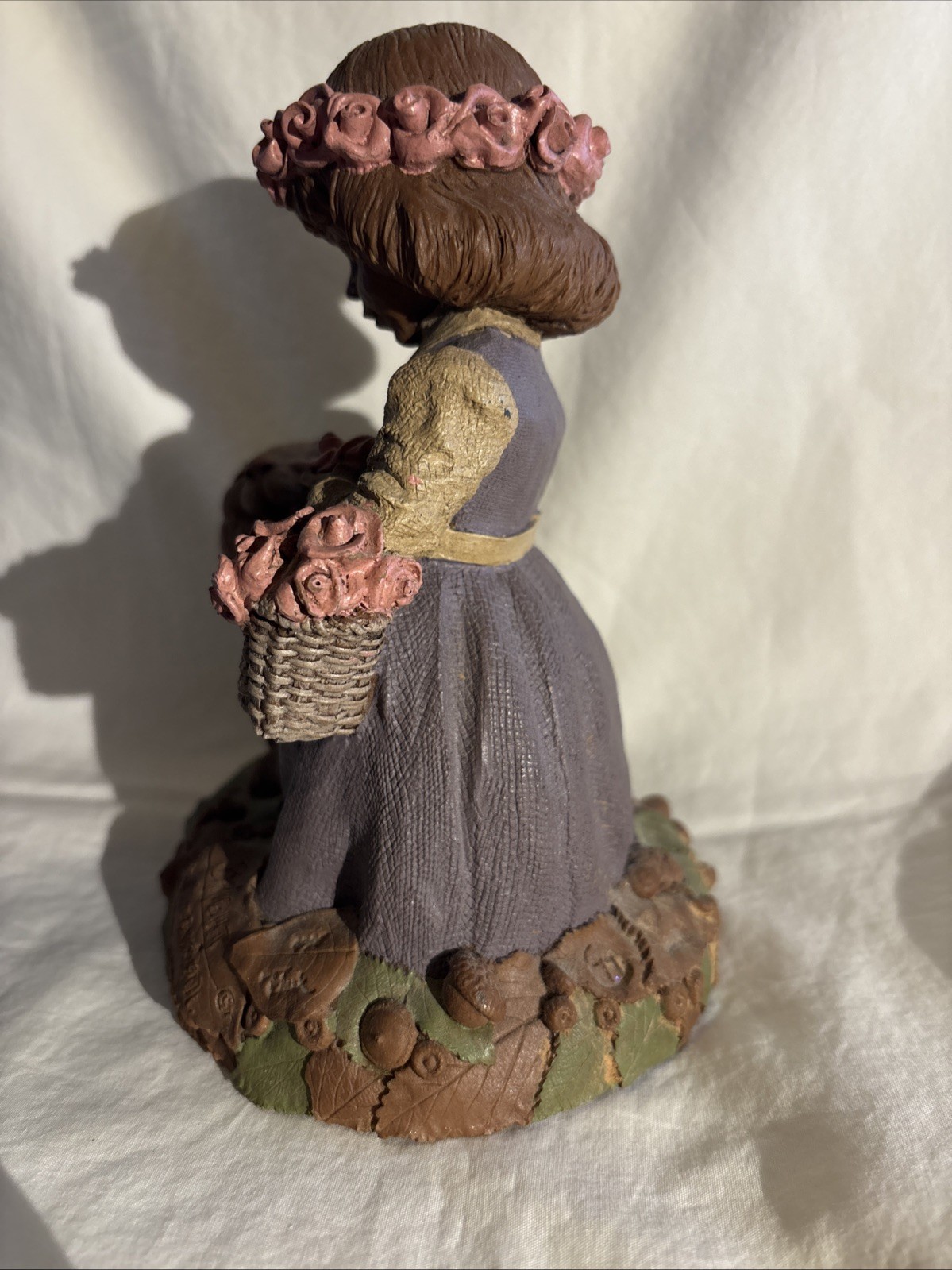 Vintage 1995 BRIGHT AND BEAUTIFUL Little Girl & Bunny Roses Tom Clarke Tim Wolfe