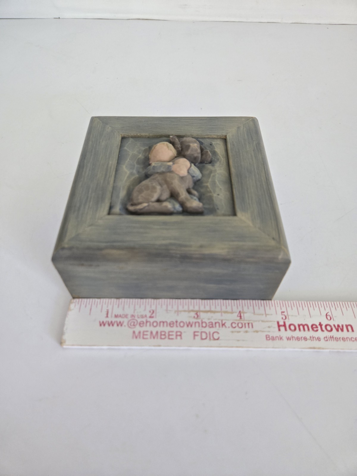 2005 Willow Tree Susan Lordi “Hug” Boy & Dog 4.75″ Trinket Box FREE SHIPPING
