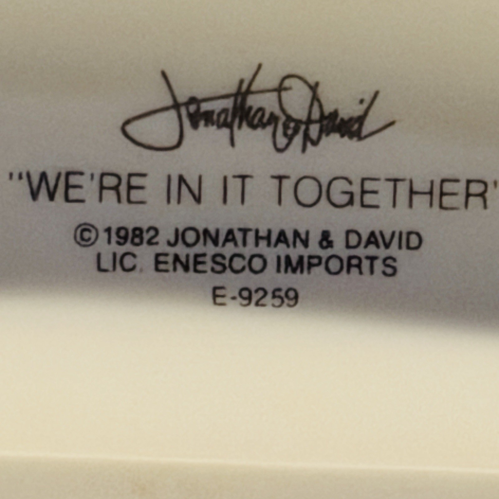 Jonathan & David VTG 1982 Precious Moments We’re In It Together Boy Pig Enesco