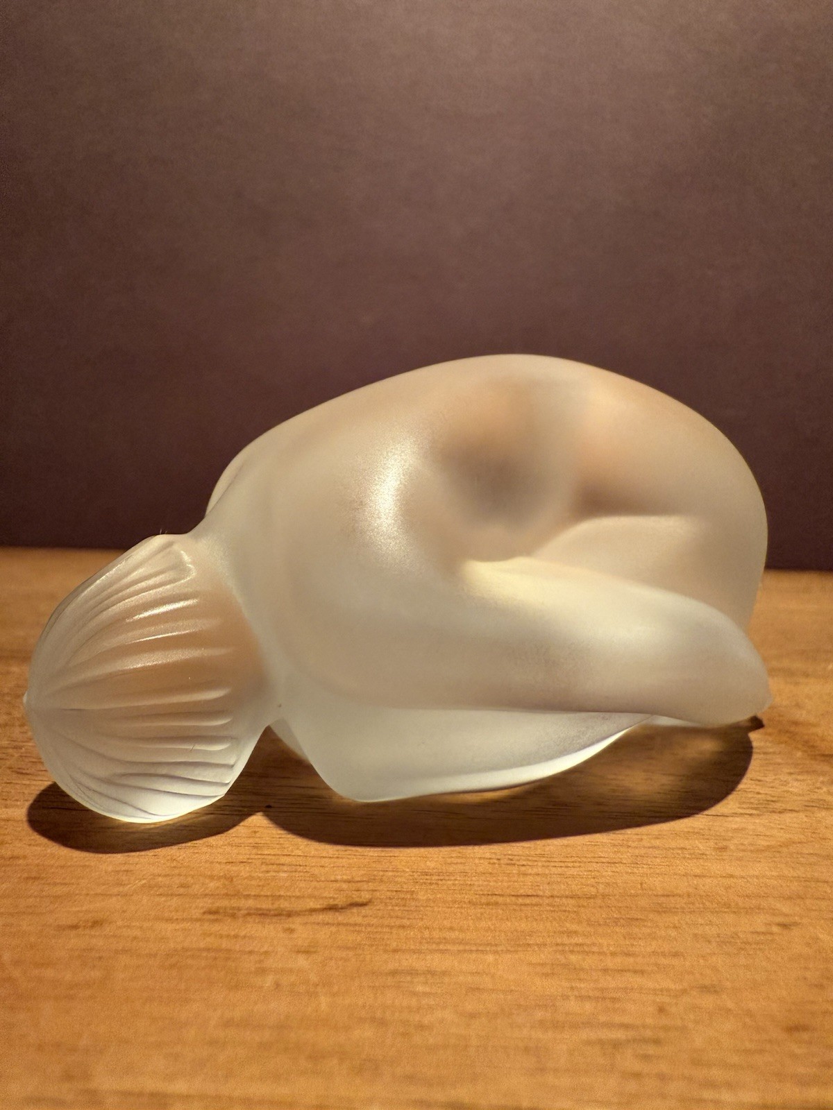 Lalique Resting Nude Folded Leaf Clear 11919 MINT Condition