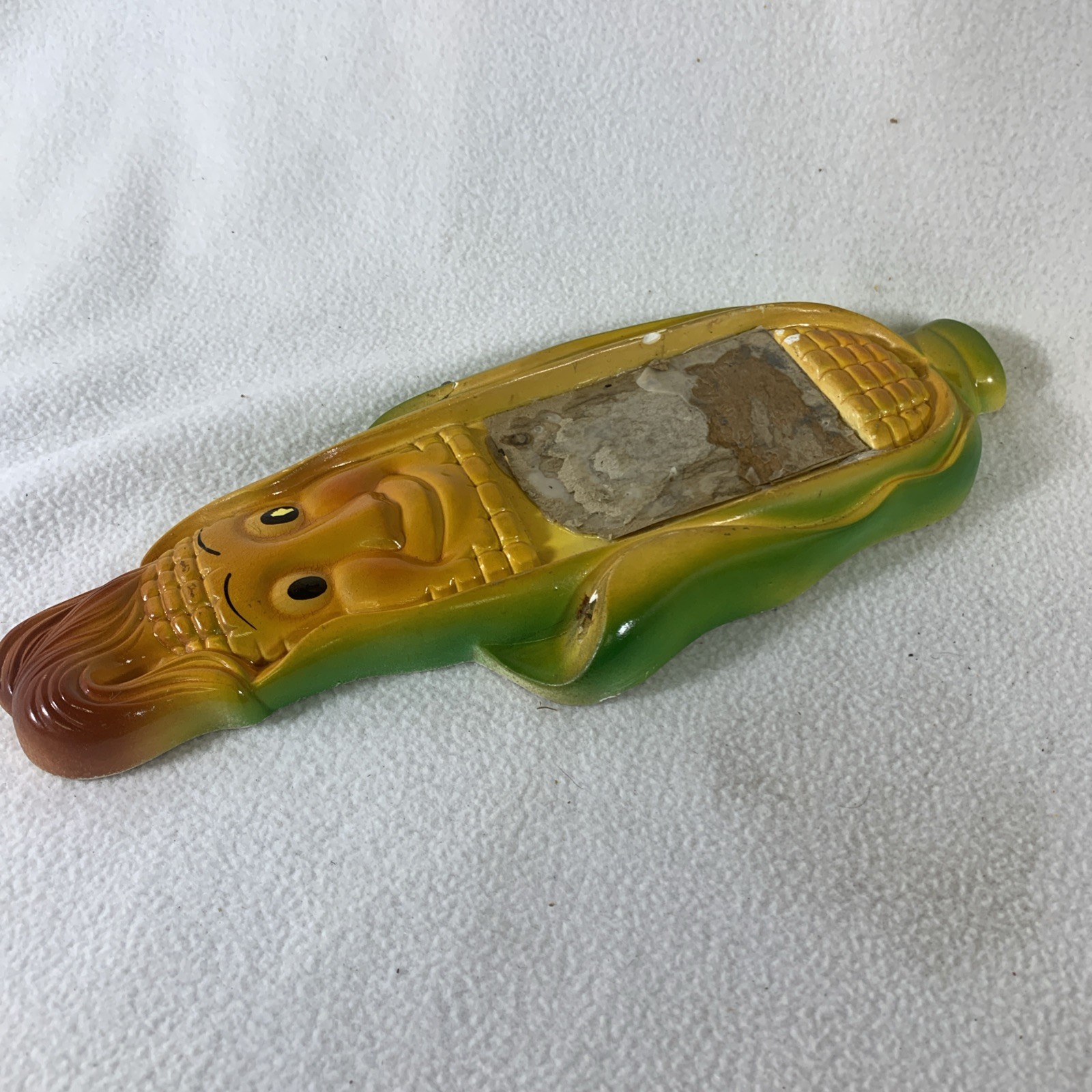 Vintage 1964 Miller Studio Anthropomorphic Corn Cob Chalkware Notepad Holder