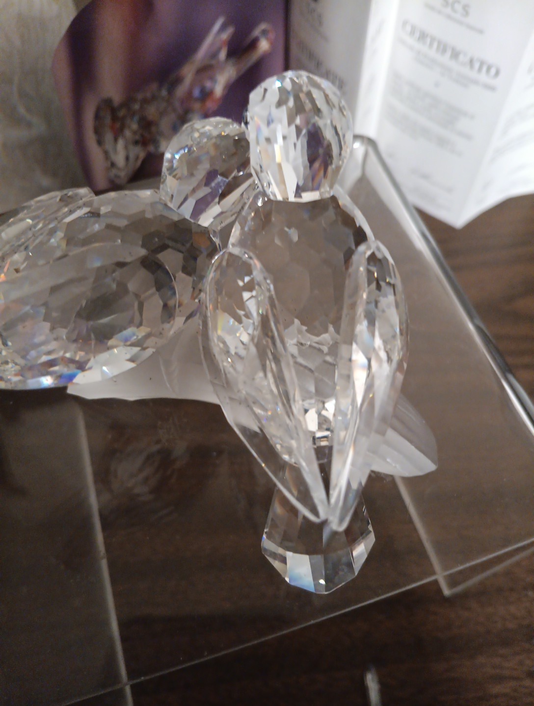 Swarovski Figurine Doves Turtle Doves 3 In. High Original packaging certific…