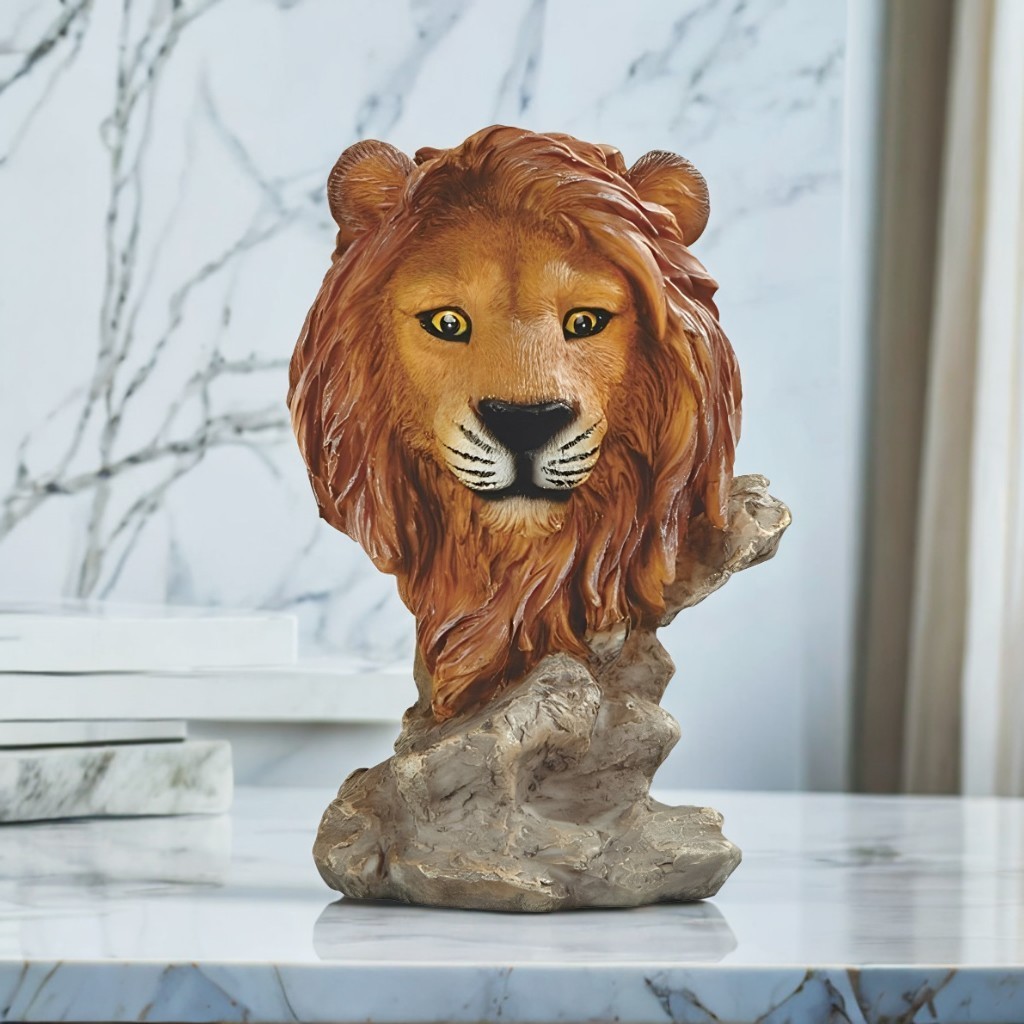 4.75″ Height Lion Bust Figurine Ornament Home Decor Unique Gift