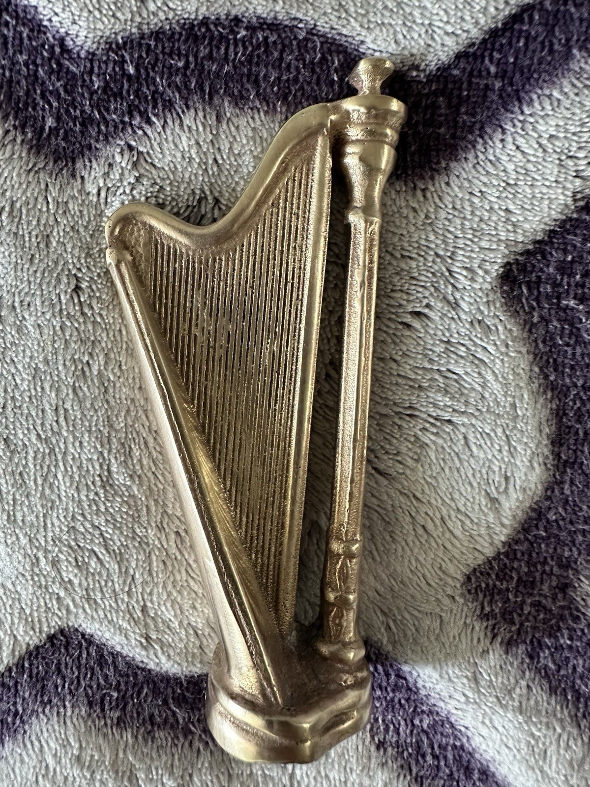 Vintage Rare Solid Brass Harp 4″ Figurine