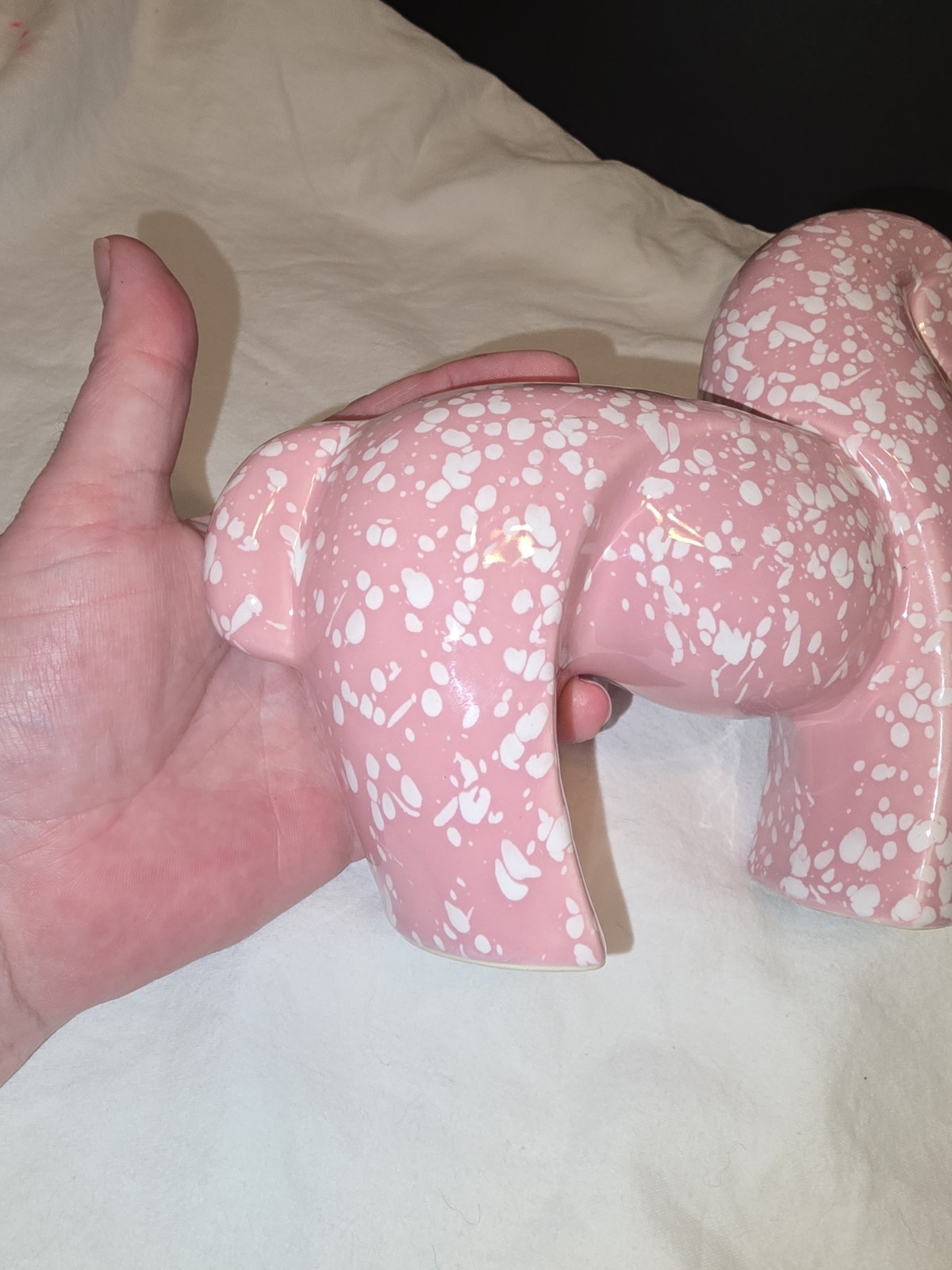OOAK MCM Modern Voluptuous Abstract Bubblegum Pink & White Speckle Horse Retro