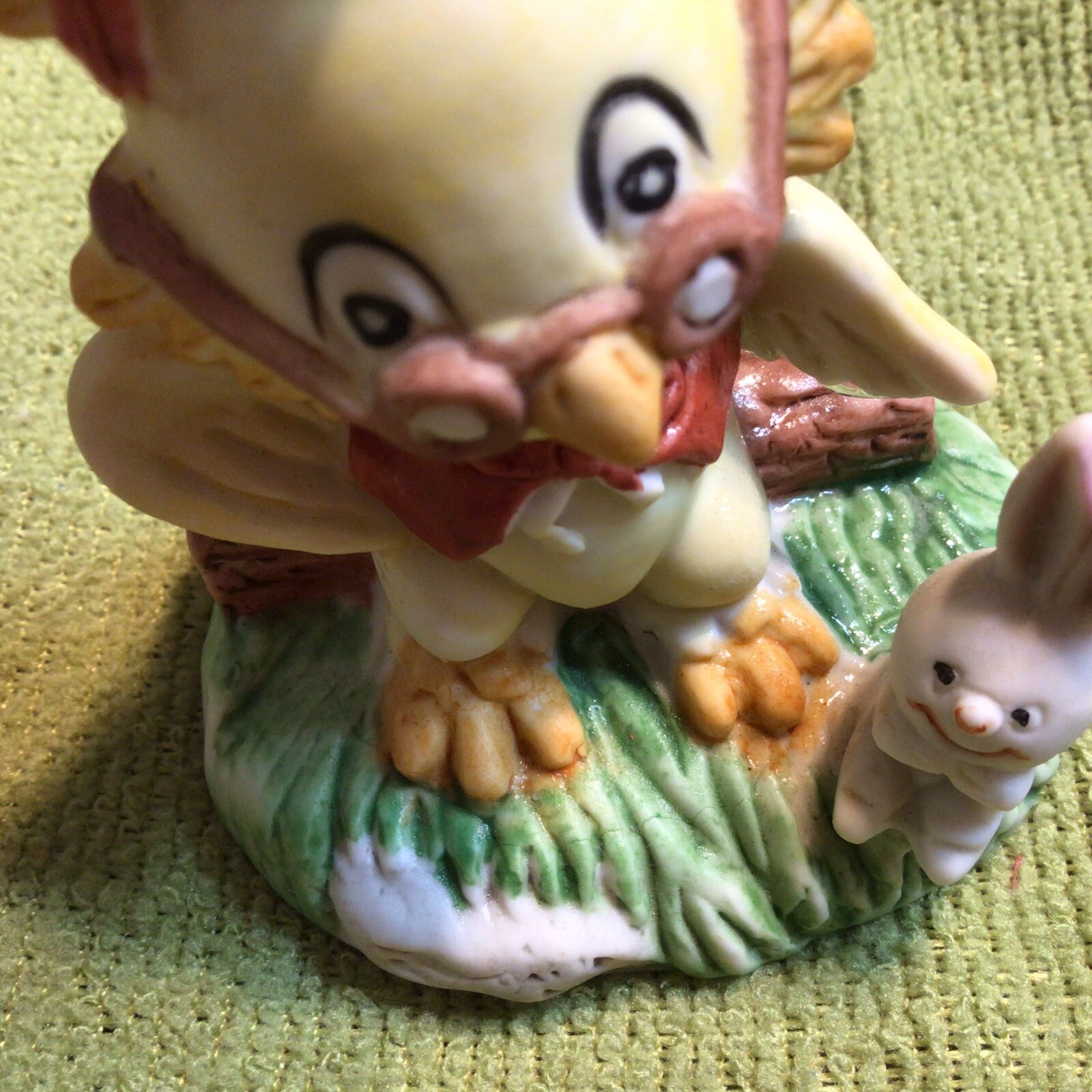 Vintage WISE OLD Owl Figurine with rabbit UCGC Midcentury Modern