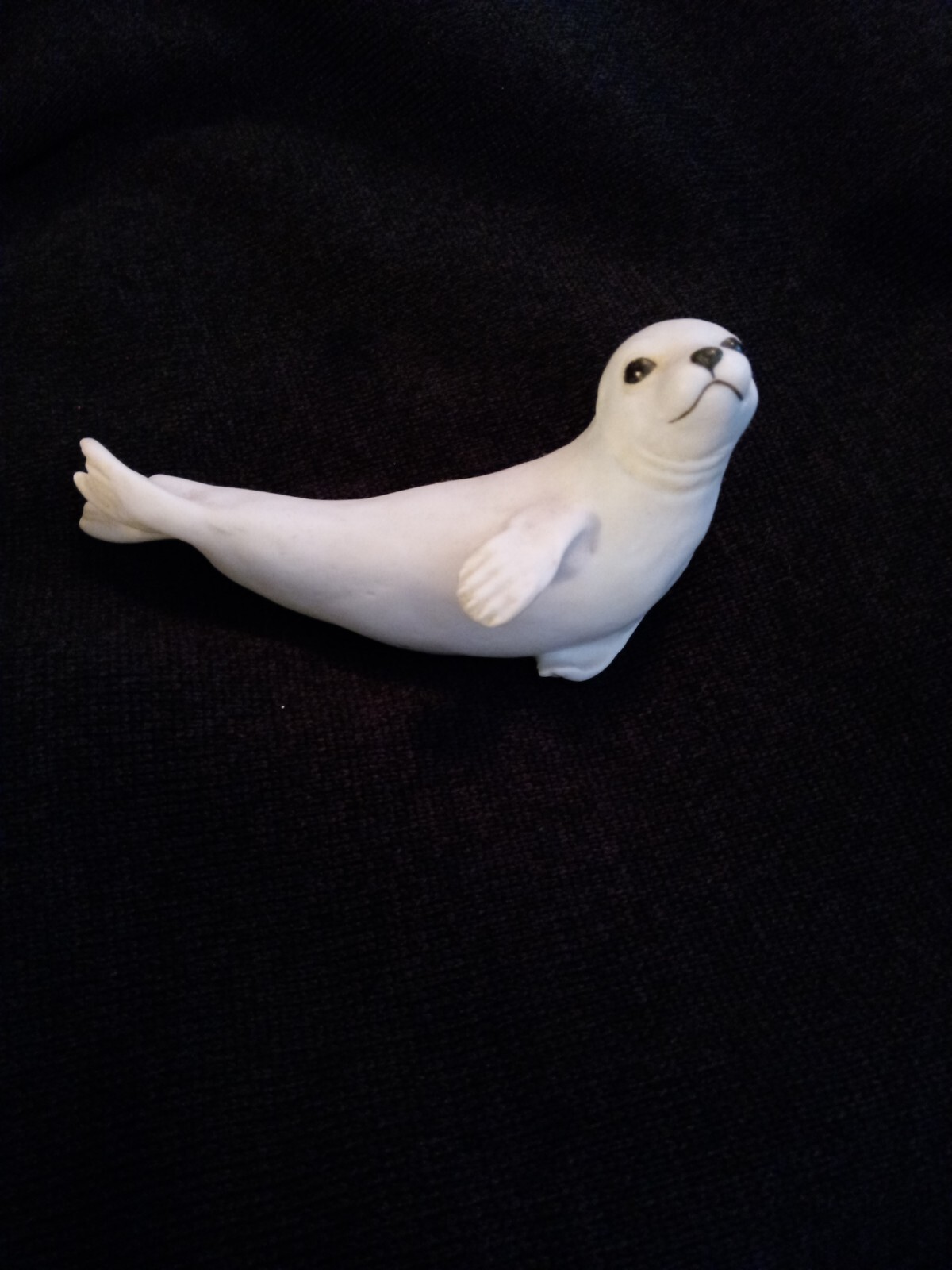 KAISER Porcelain Bisque Matte White Reclining Seal Figurine