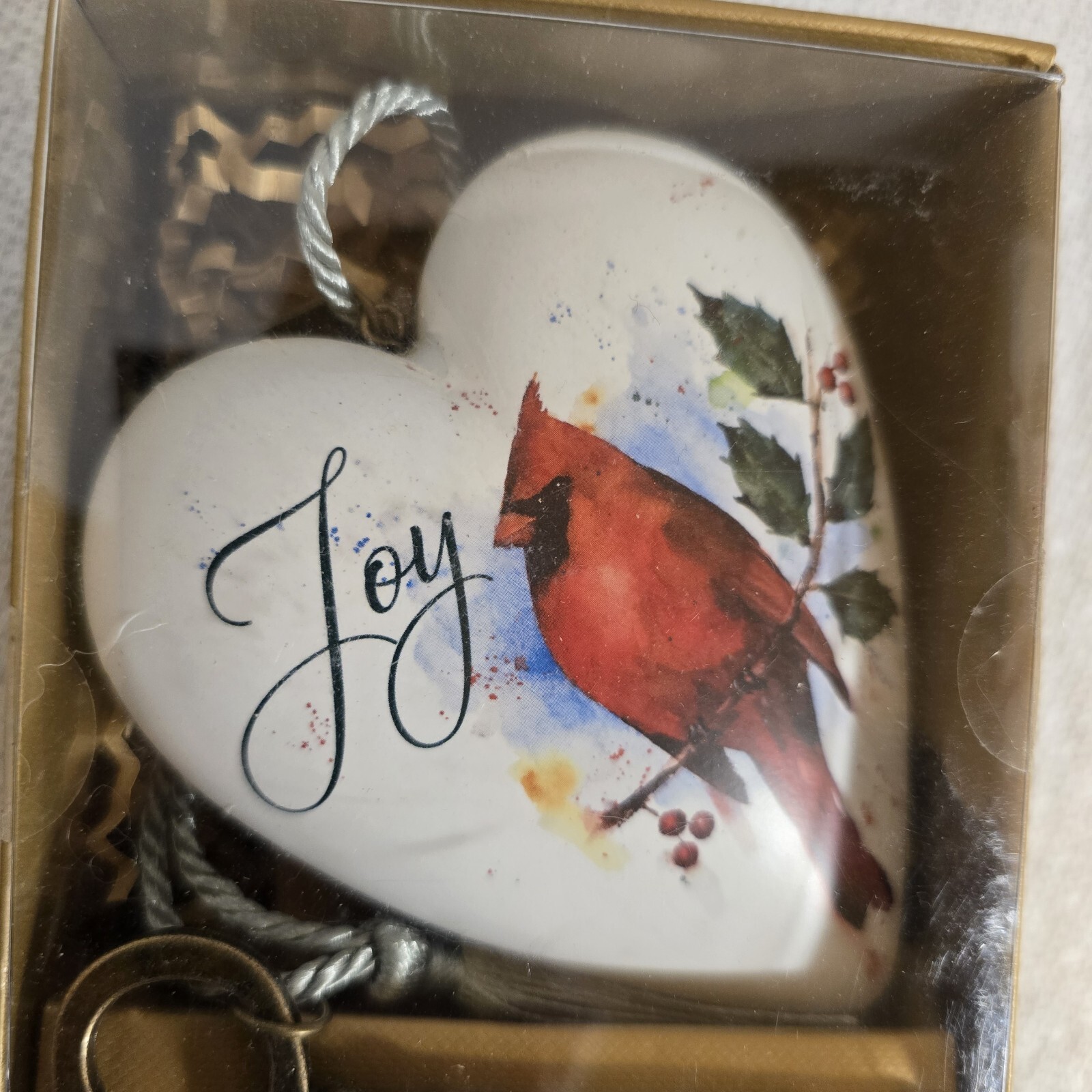 Demdaco “Joy” Christmas Art Heart, Cardinal,Christmas, New