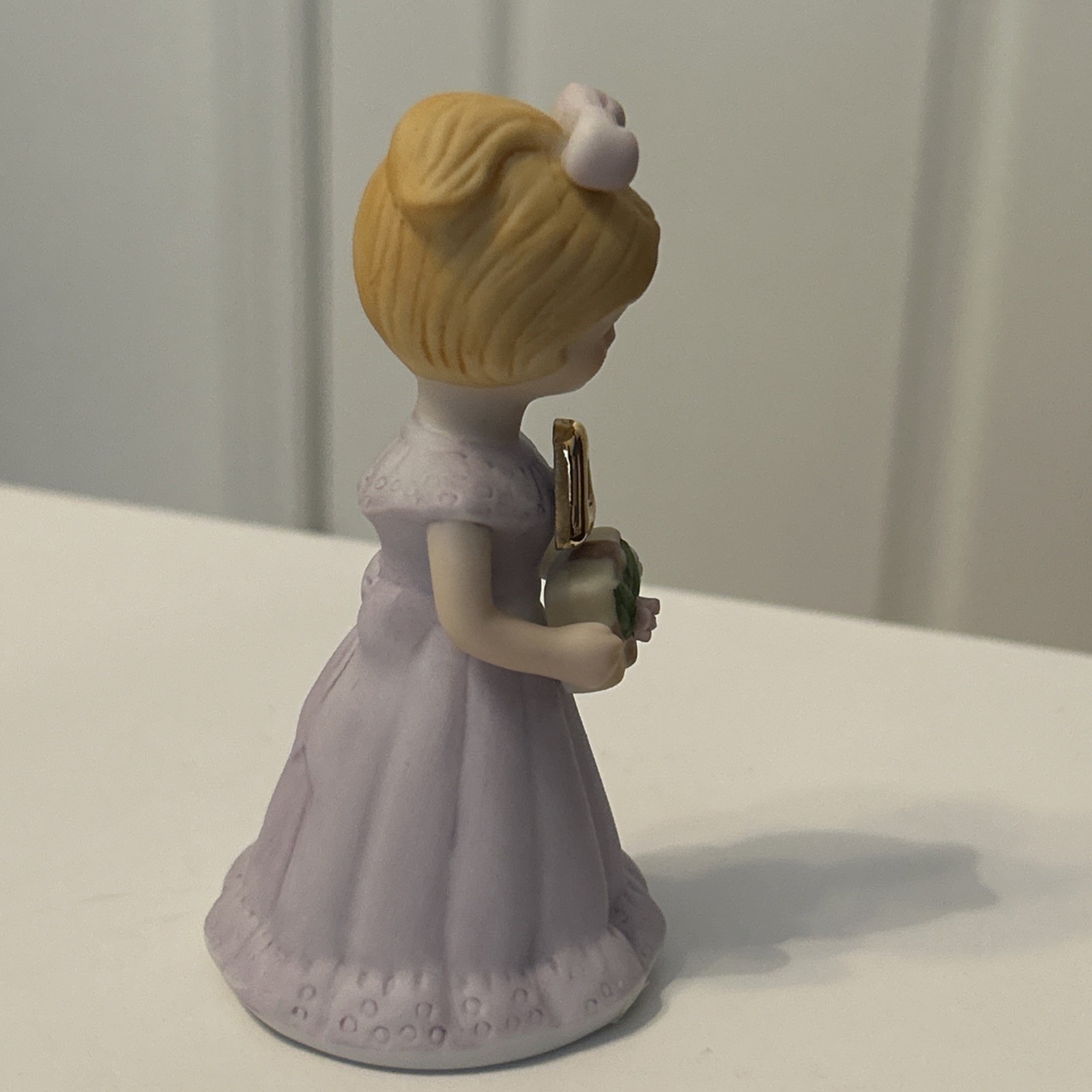 ENESCO 1981 Growing Up Baby Girl Age 4 Porcelain Figurine Blonde Hair