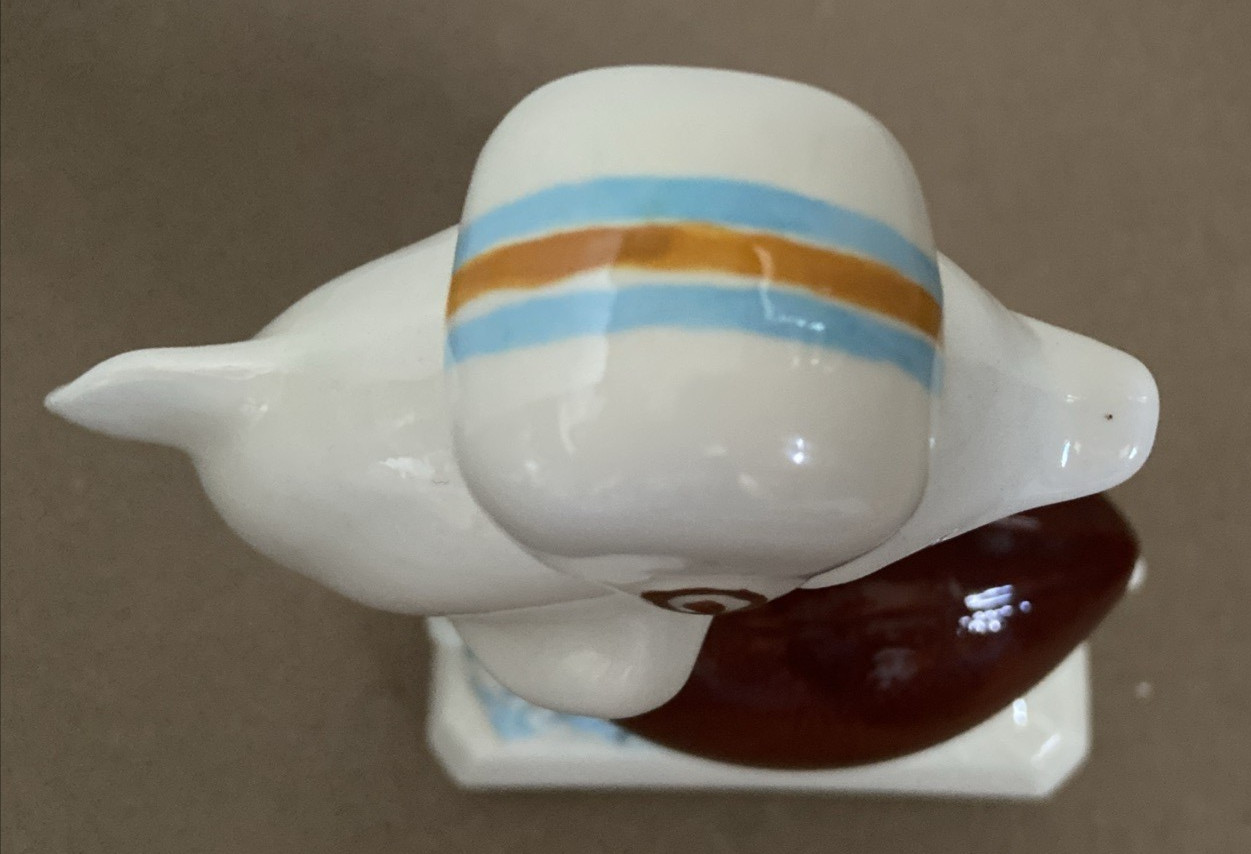 Hand Painted Glazed Garrard 228 Football Dolphin painted in Miami Dolphin Colors