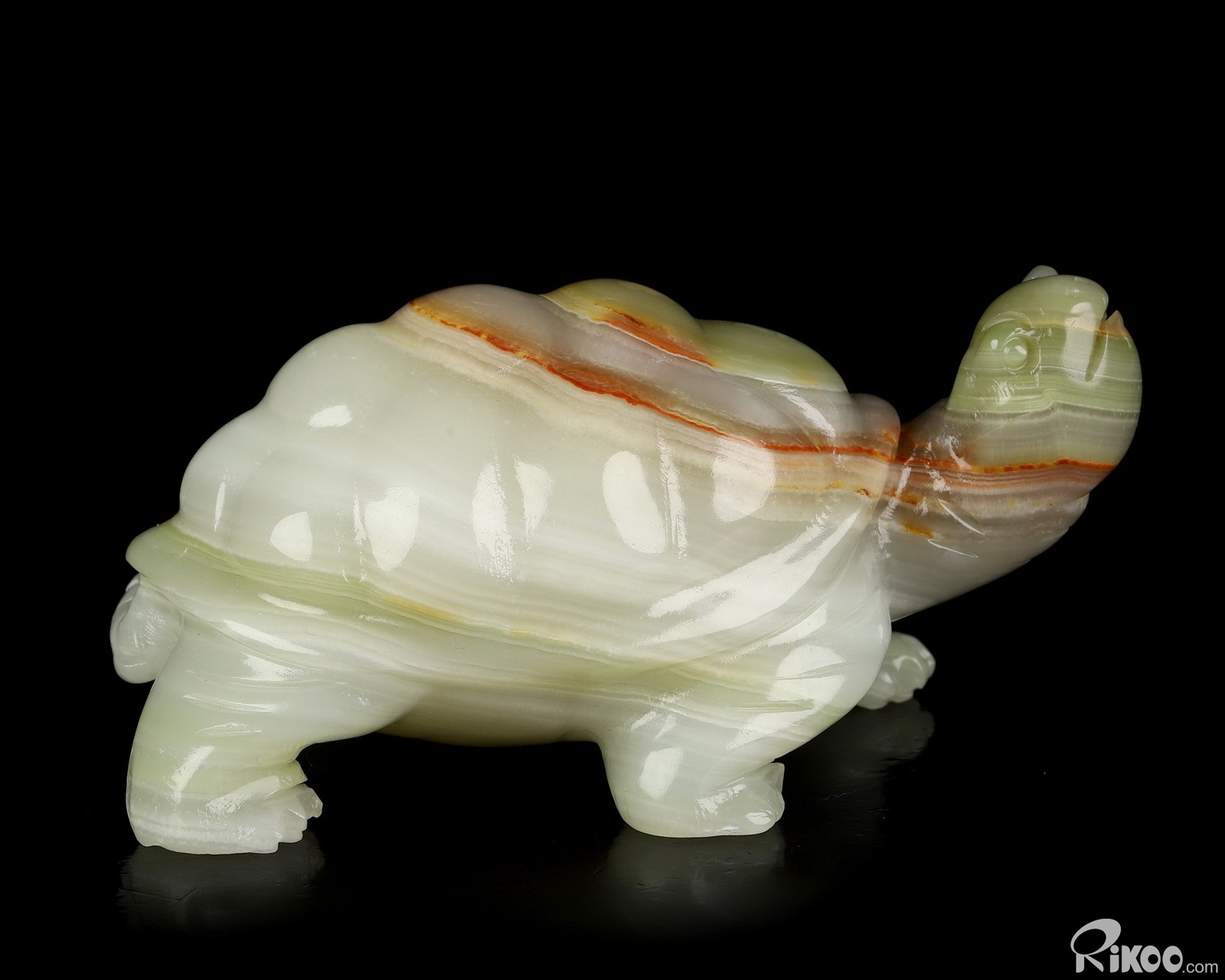 6.3″ Afghanistan Jade Hand Carved Crystal Turtle Sculpture, Crystal Healing