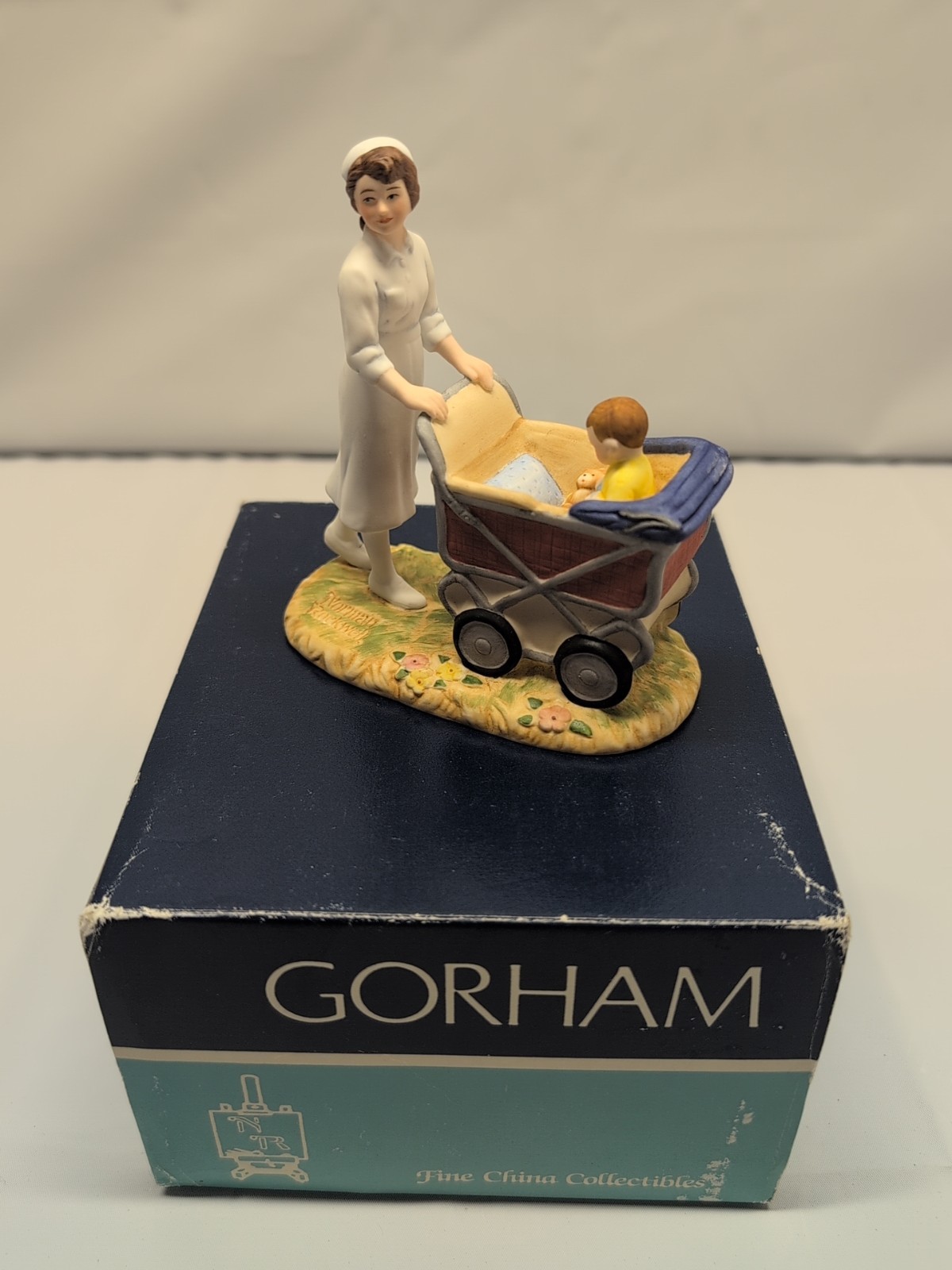 Norman Rockwell Morning Walk Gorham Fine China Figurine #628 W/Box EUC 1986 VTG