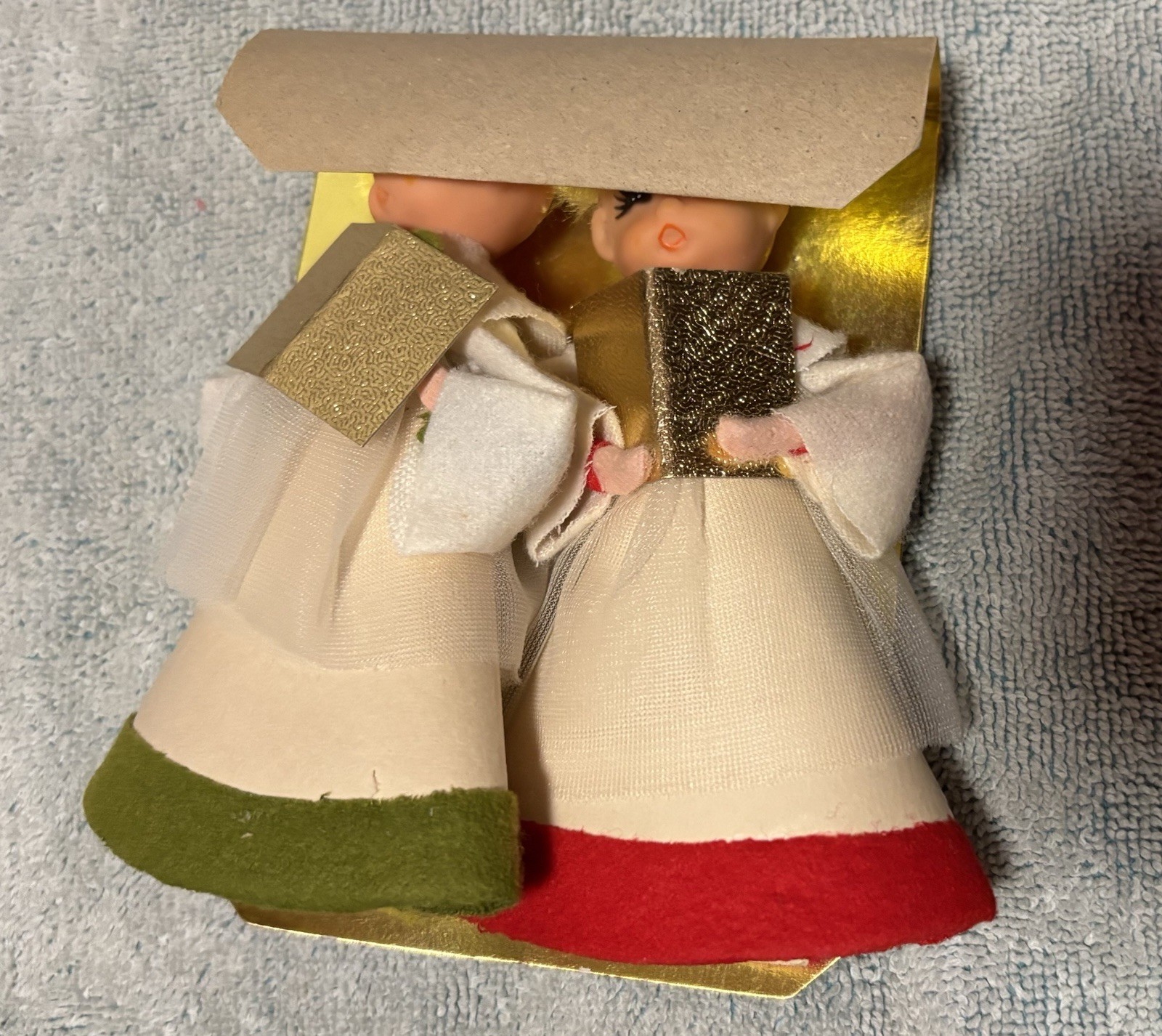 Vtg Christmas Choir Boys Made In Japan Cloth & Paper 1950’s NEW In Orig Pkg RARE
