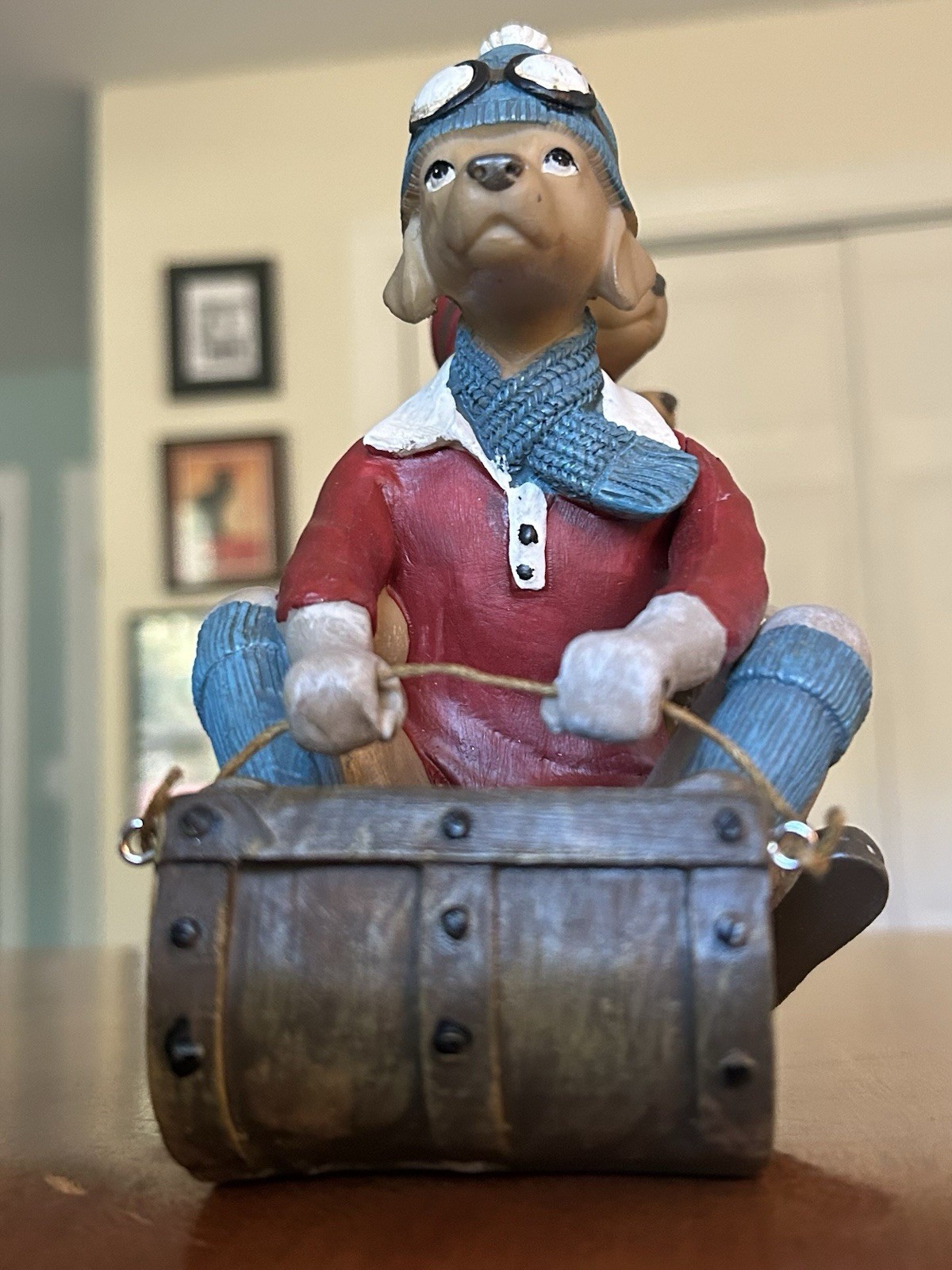 Cozy & Trendy Dogs Figurine X-mas Sledding Detailed Resin
