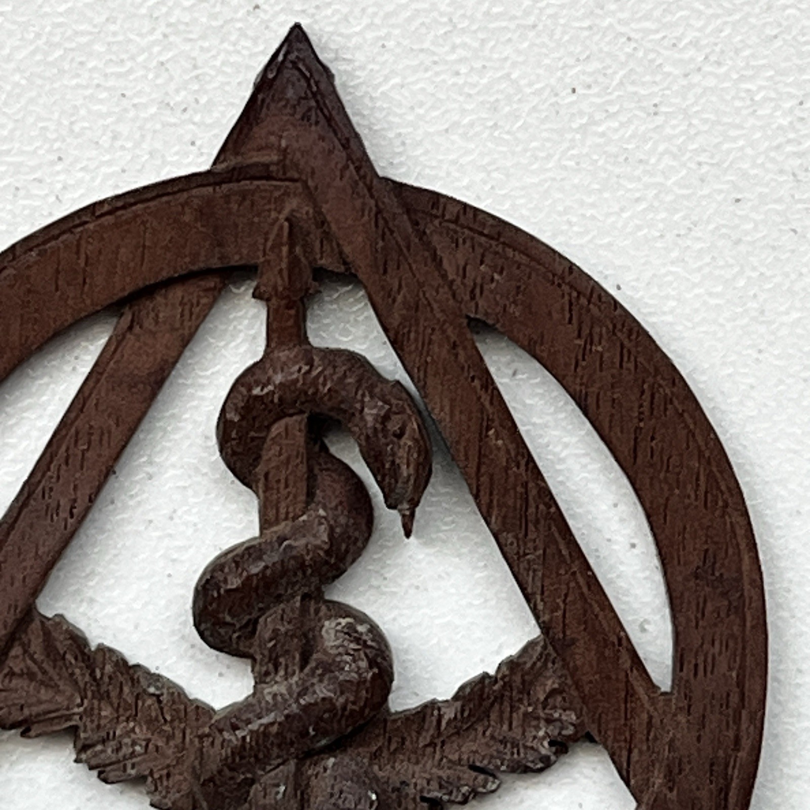 Vintage 2 Inches wooden carved medical Dentistry emblem