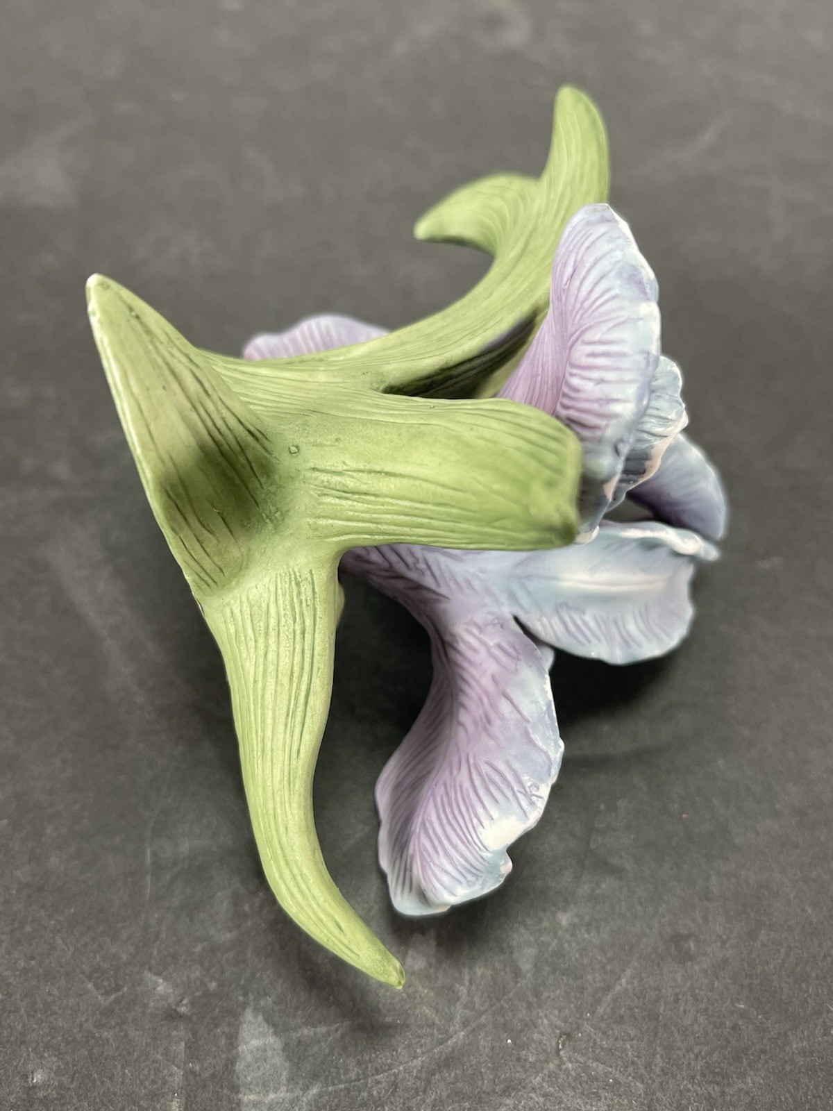 Lefton Blue Porcelain Bearded Blue Iris 4 3/4x 3.5”
