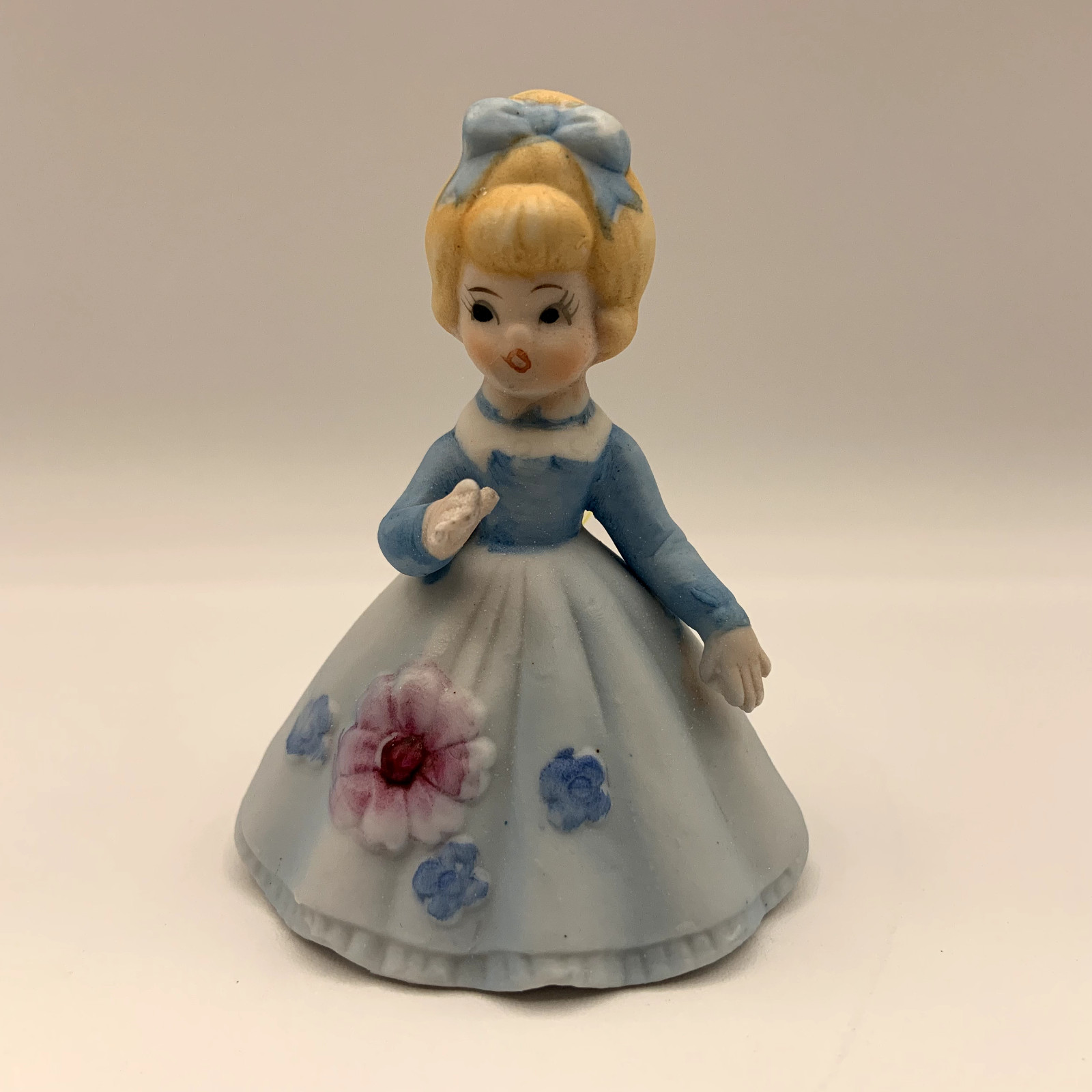 Vintage Napco Flower Girls Petite & Sweet Birthday Dress Bell Figurine