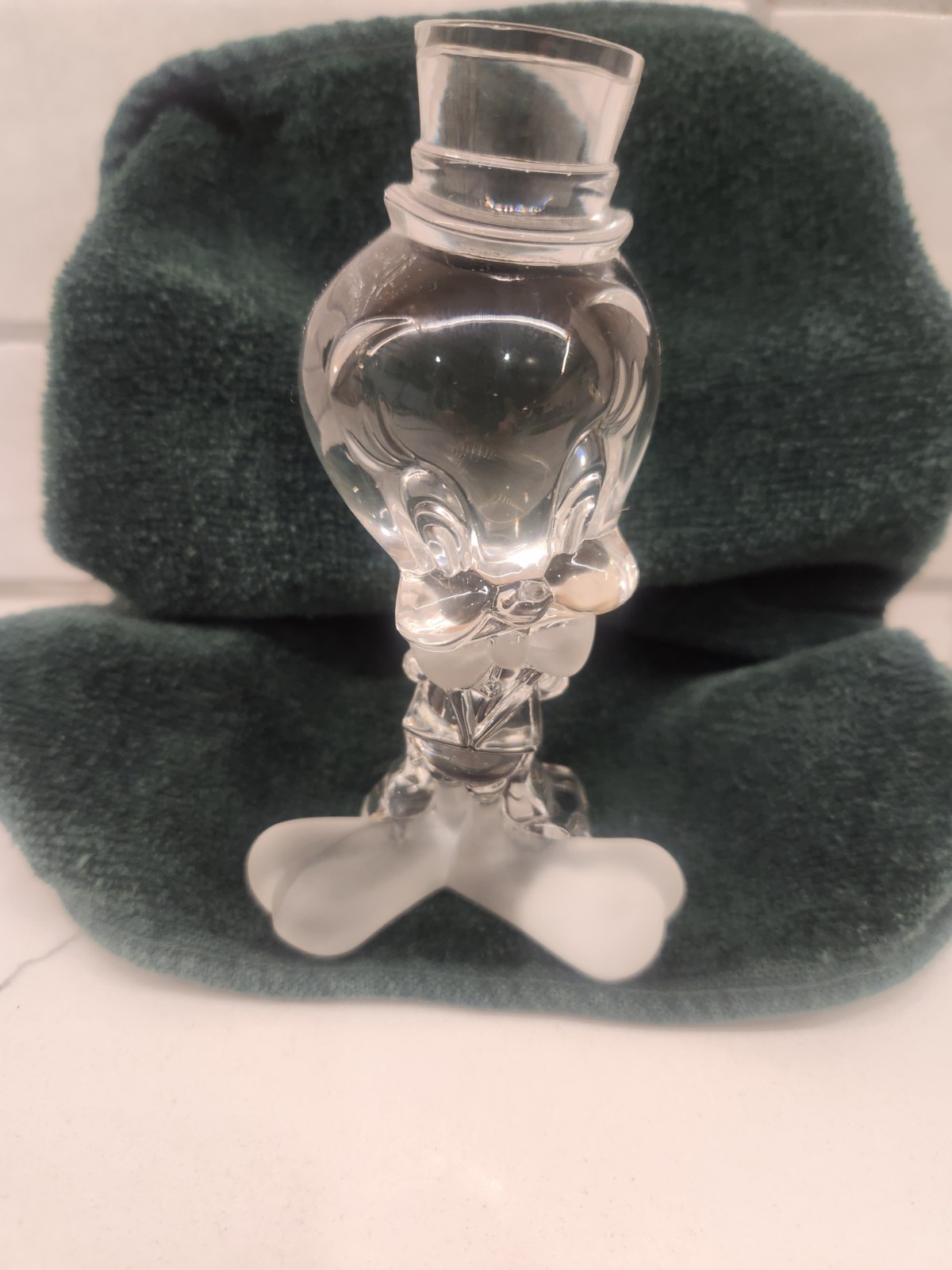 Vtg. Lenox Tweety Bird Crystal Clear Figurine Paperweight Bird On The Town