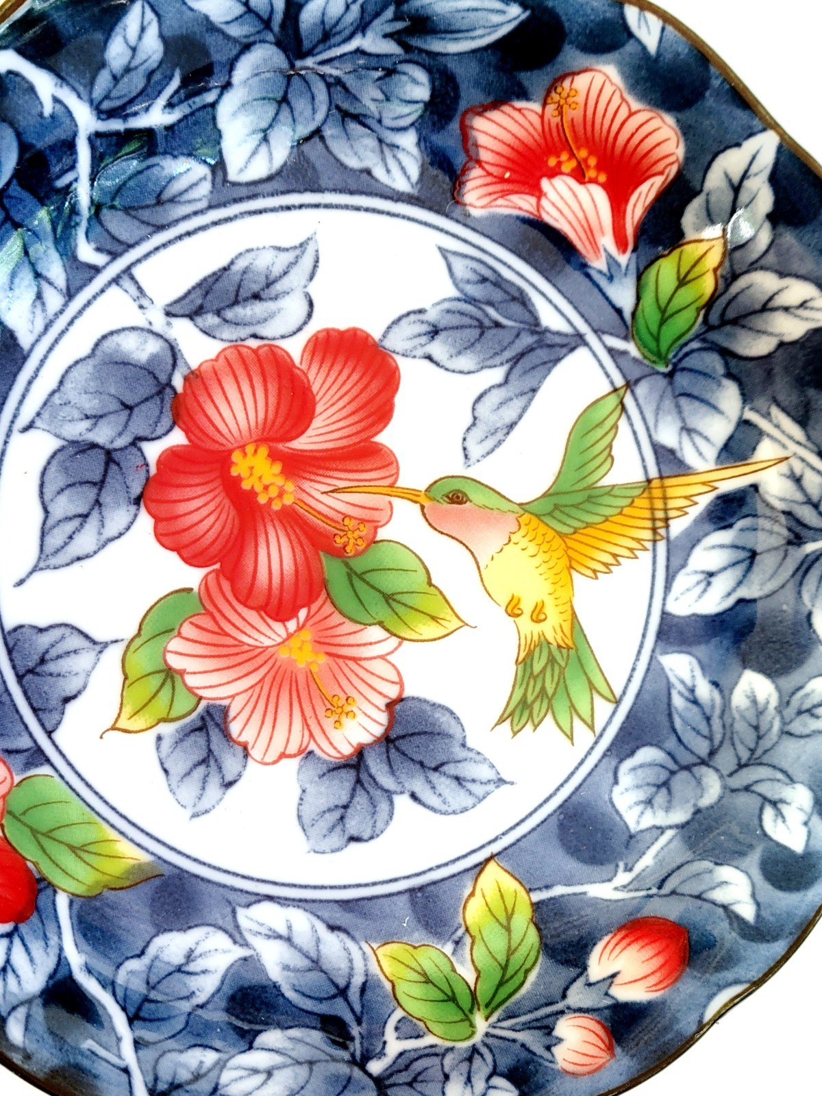 Andrea By Sadek Japan Decorative Hummingbird Sm Trinket Dish Flowers Vintage