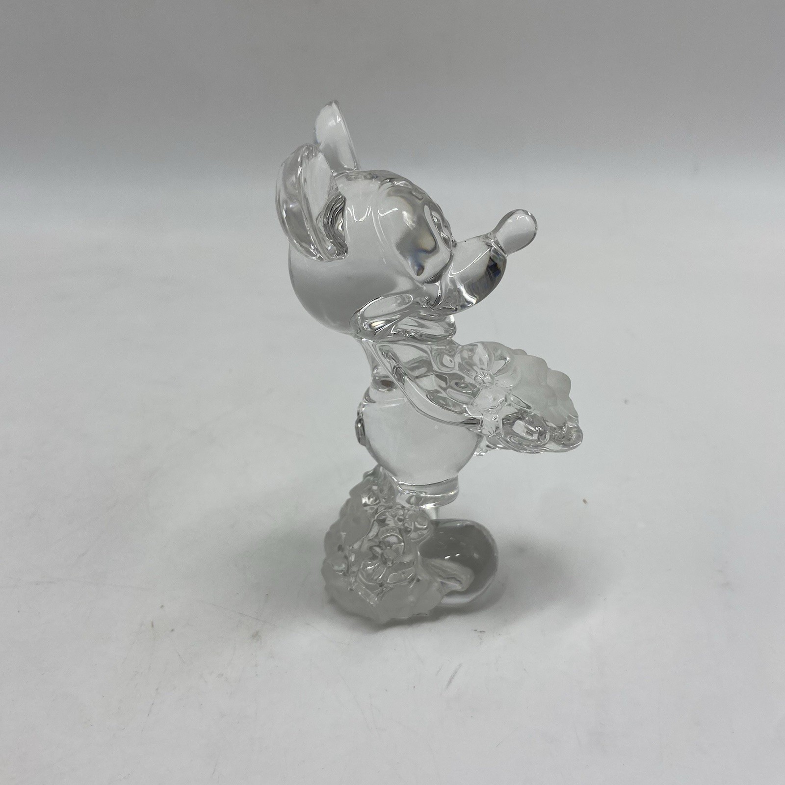 Lenox Crystal Clear Disney Mickey Mouse Figurine Figure w/Flowers