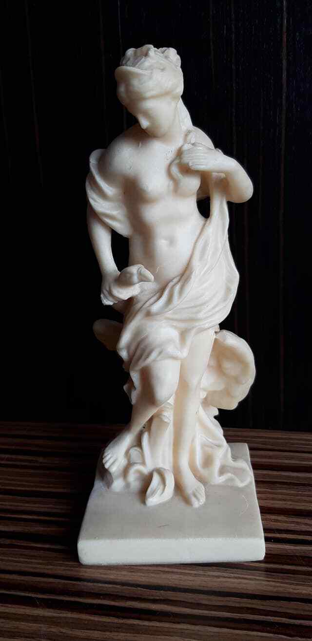 Lady girl with a swan bird USSR Russian resin figurine