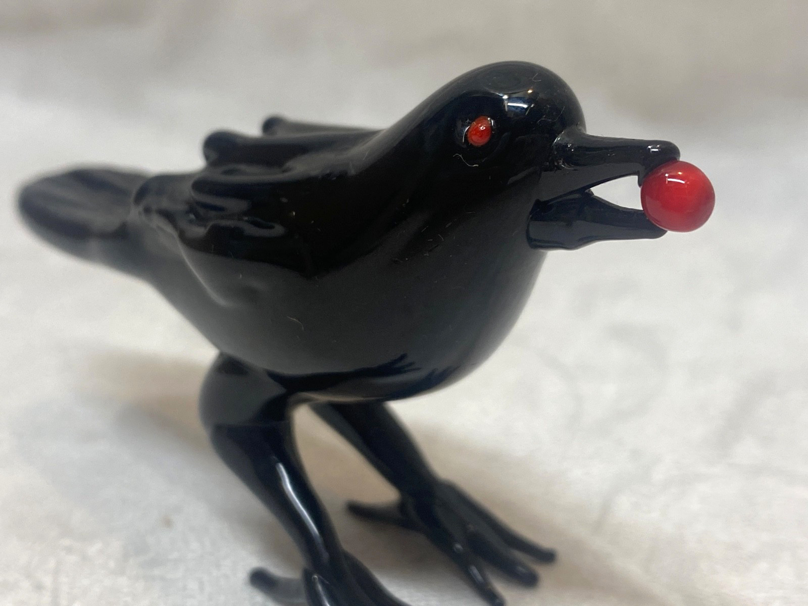 Lampwork glass Crow/Raven Figure 3.5″