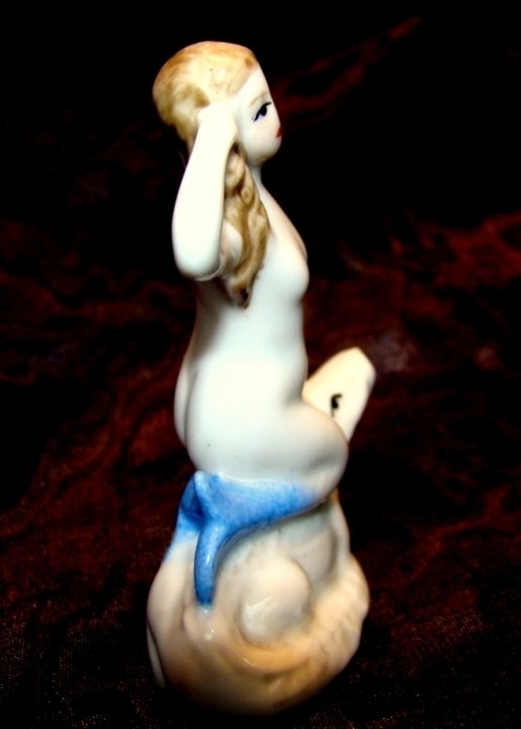 Art Deco Style Figurine Crocodile Bathing Beauty Sexy Naked Art Nouveau Style Po