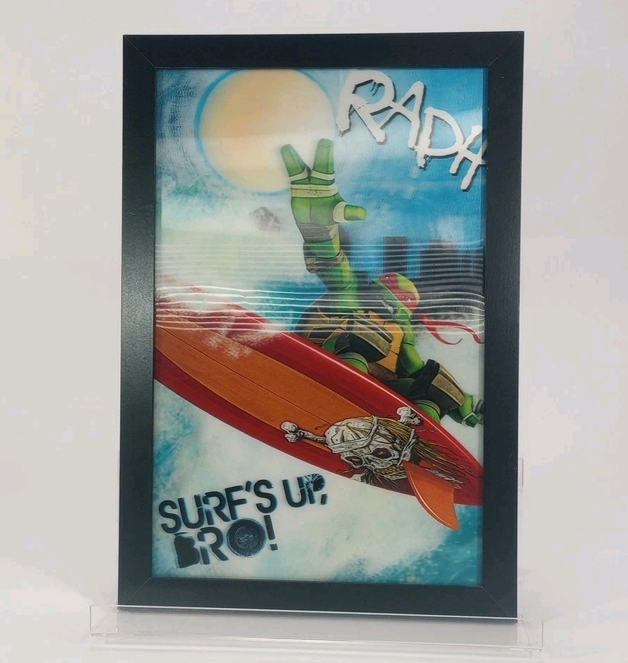Teenage Mutant Ninja Turtles Raphael 3-D Framed Print Surf’s Up Nickelodean TMNT