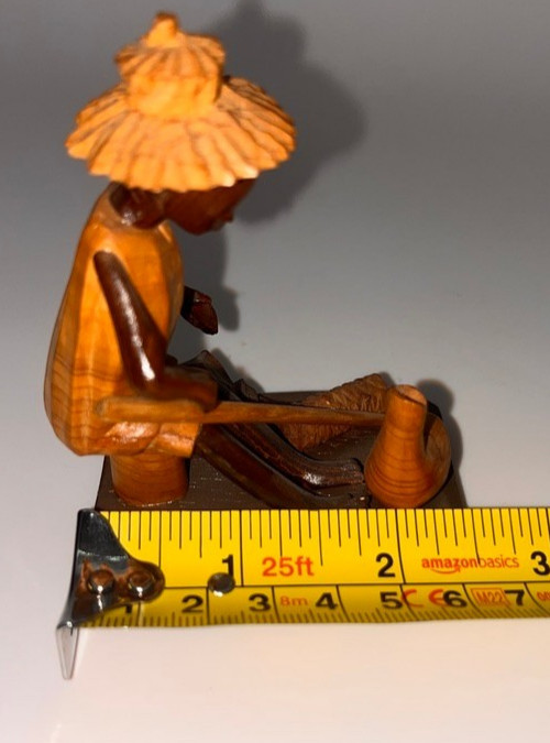9 PCS Vintage Miniature Hand Carved Rustic Wood Tribal Figure Statue Men Women