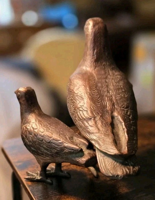 Pair (2) Andrea By Sadek Ceramic Textured Brown Bronze Finish Dove Birds – China