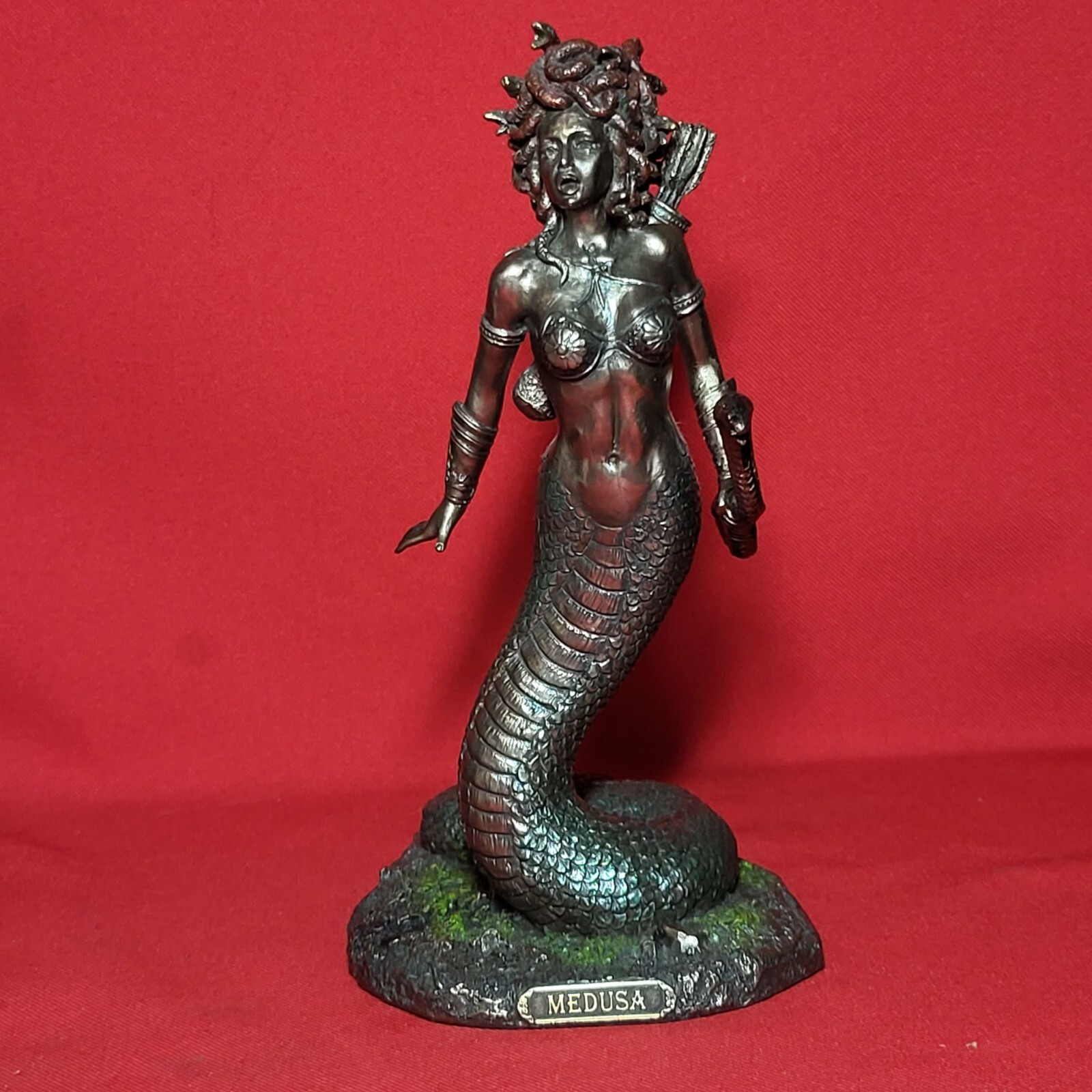Veronese Design Medusa Greek Gorgon Serpent Monster Standing Holding Bow Statue
